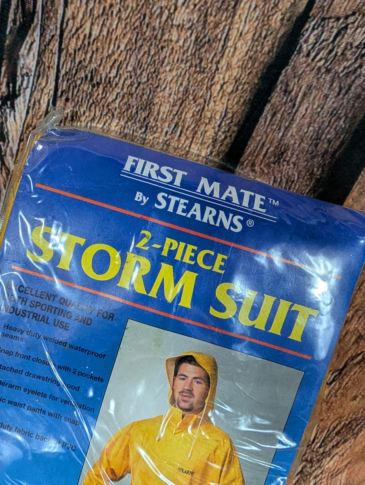 Stearns First Mate Vintage Rain Suit 2 Piece Yellow PVC Storm Gear Size XL New