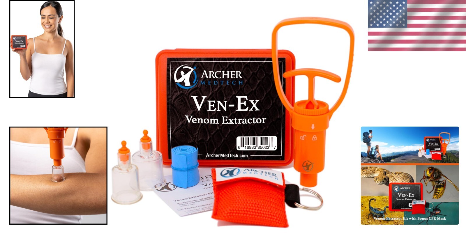 Portable Ven-Ex Snake Bite and Bee Sting Kit with CPR Shield – Compact First Aid