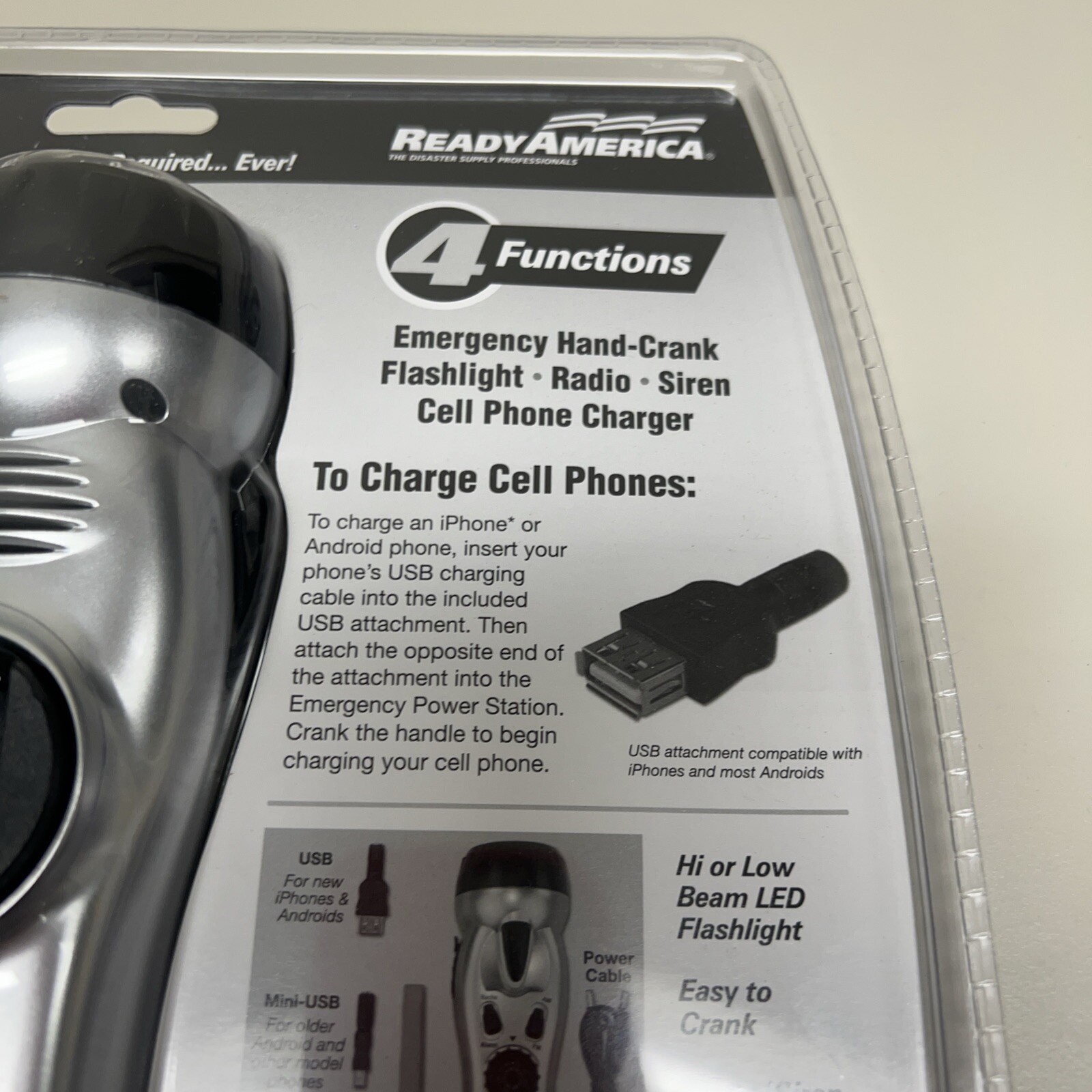 Ready America Emergency Power Station Flashlight Phone Charger Radio