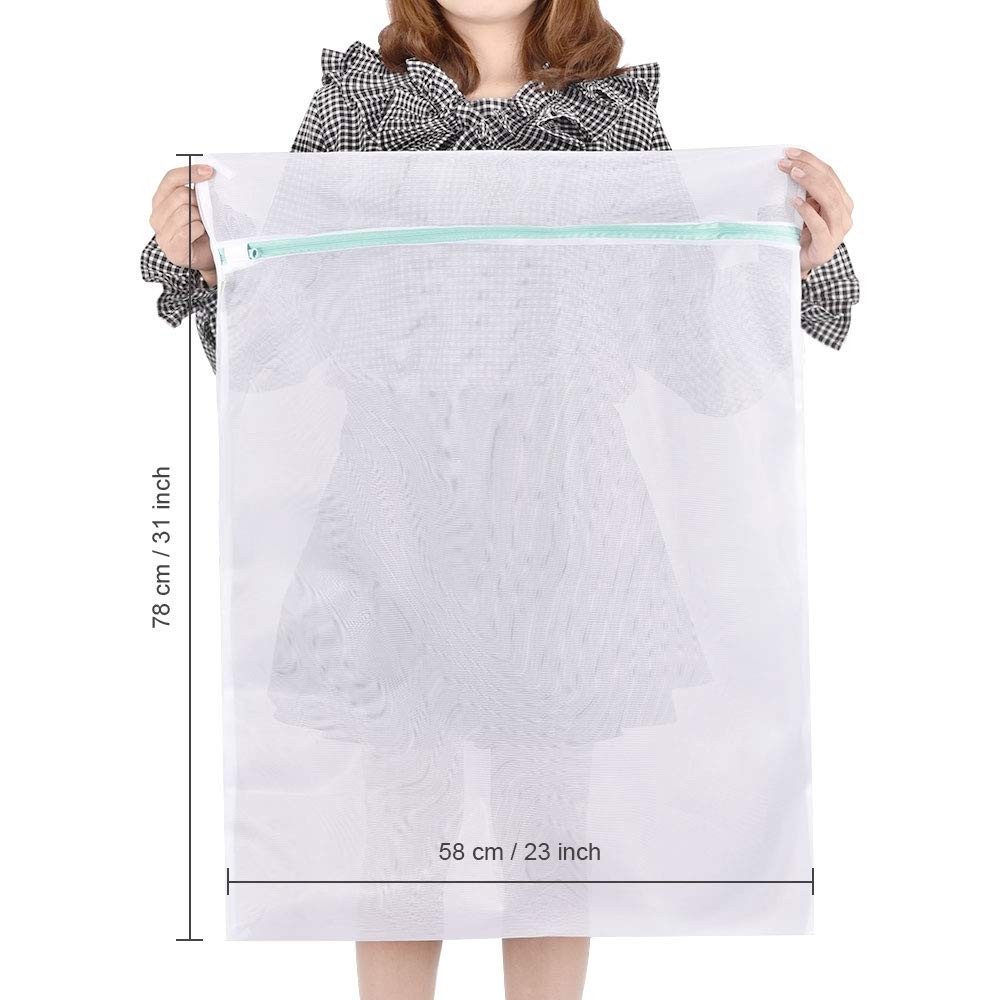 OTraki Mesh Laundry Bag for Delicates 2 Pack Garment Wash 24 x 32 inch, White