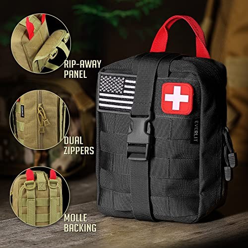 250 Pieces Survival First Aid Kit IFAK EMT Molle Pouch Survival Kit Outdoor Gear