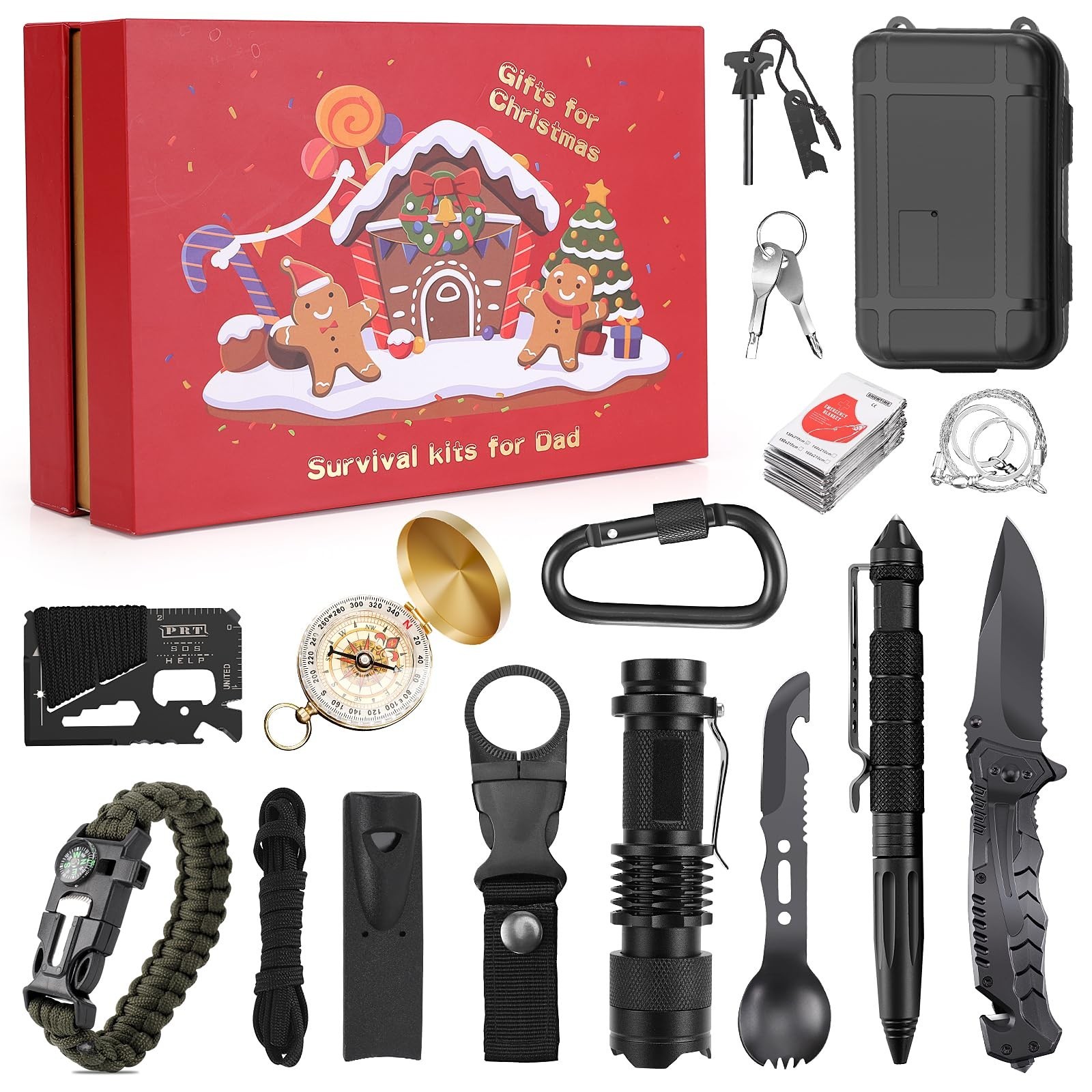 17 in 1 Camping Hunting Fishing Outdoor Adventure Tools Survival Gift Case Kit