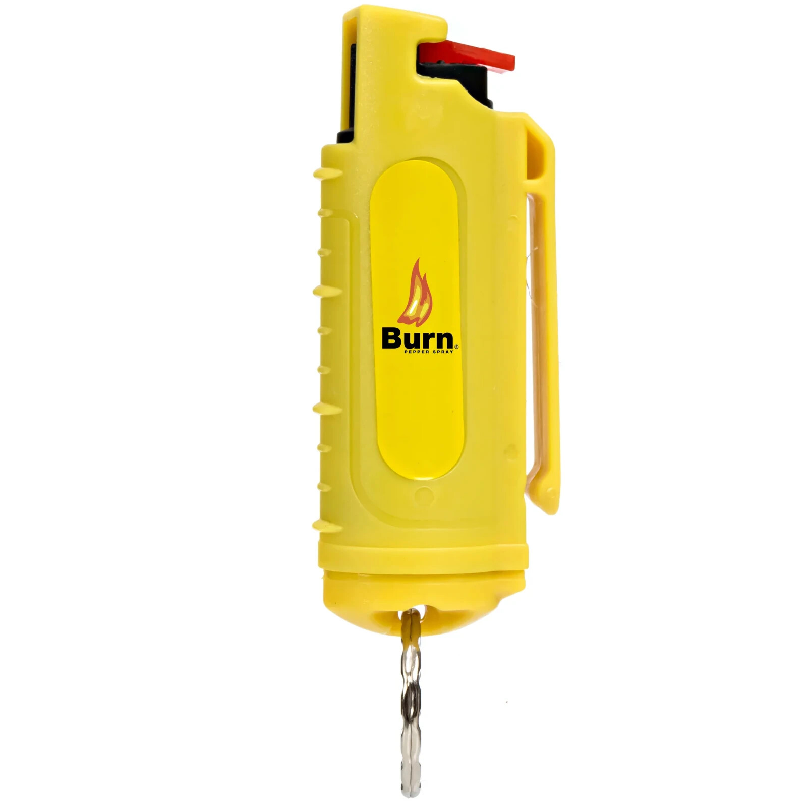 BURN Pepper Spray Self Defense Keychain 0.5oz Molded Security Case Yellow 2 PACK