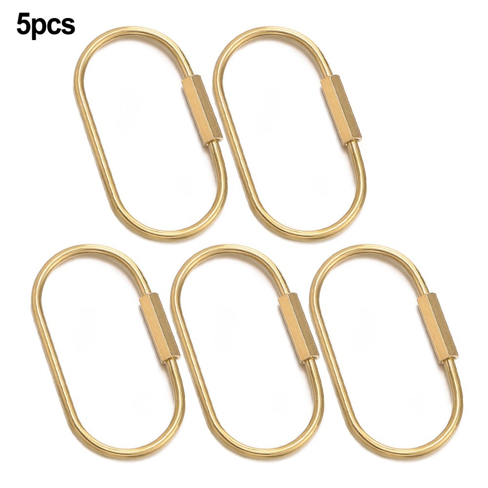 5pcs Brass Keychain Holder Clips for Car Keys and Handbags Outdoor Tool