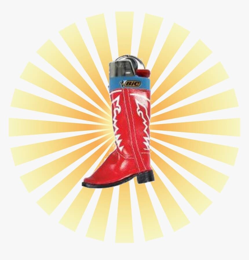 Red Boot Belt Bic Lighter Pouch Case Vial Keychain Keyring Cowboy Country Knife