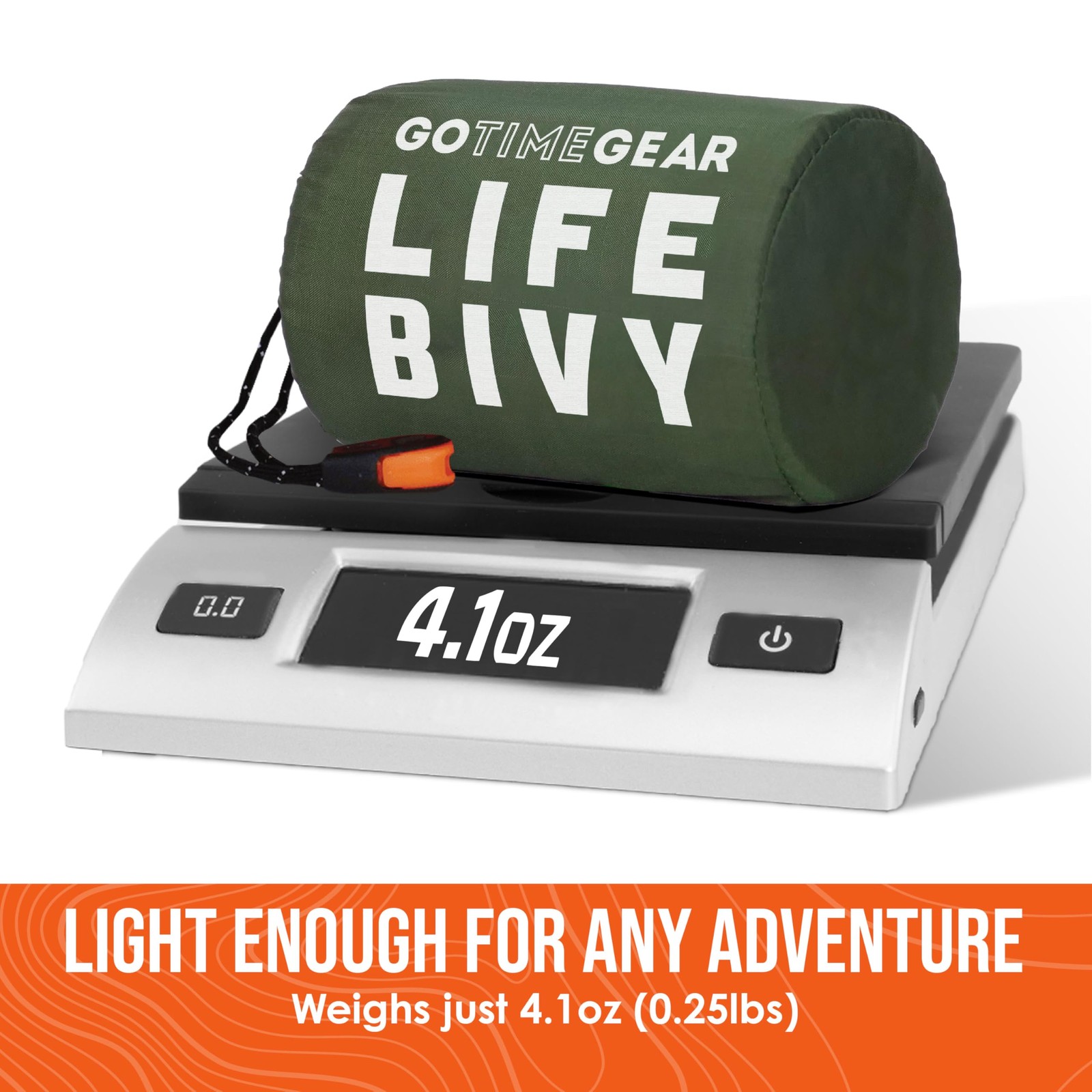 Go Time Gear Lightweight Bivy Sack – Emergency with 120 1 Pack, Orange