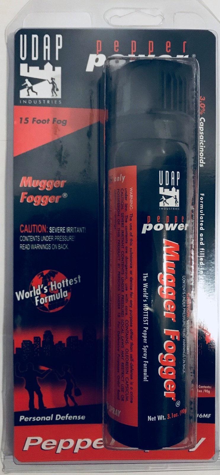 UDAP Pepper Power World’s Hottest Formula Mugger Fogger 3.1 oz Defense Spray