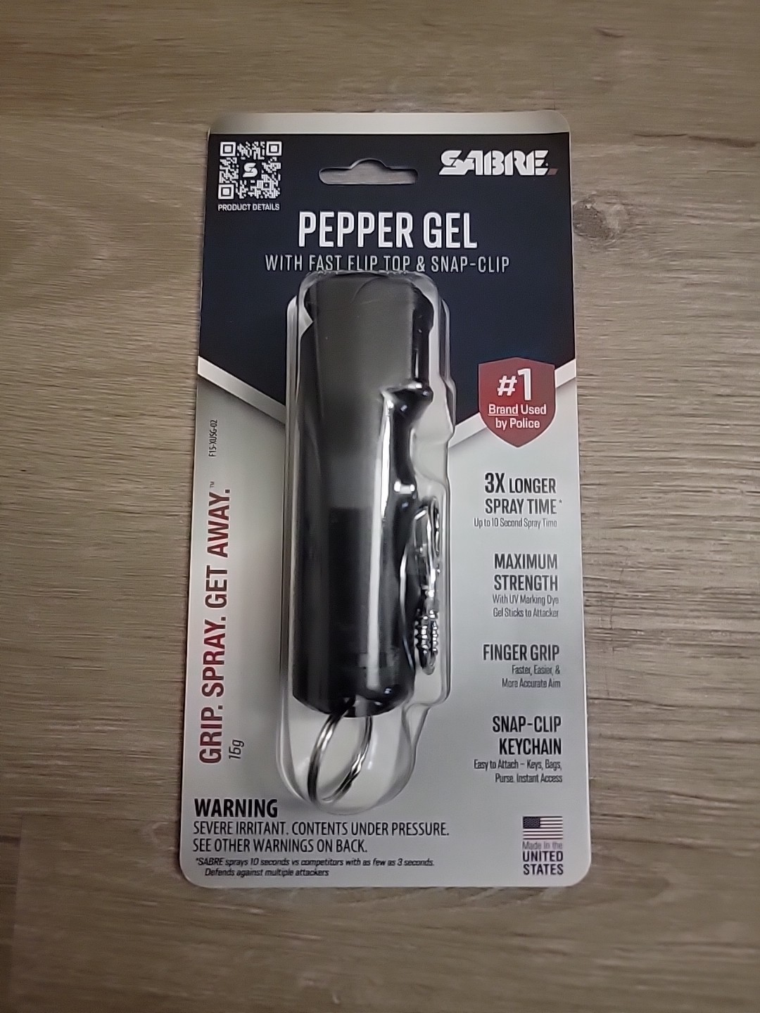 Sabre Flip-Top Pepper Gel/Spray .54oz Red Pepper 12ft 25 burst F15-BUSG-02