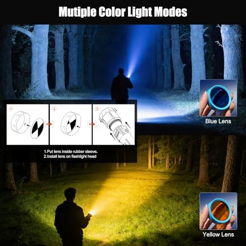 LED Flashlight with Camping Light,1139LM Super Bright,701M Long Range,4500mAh