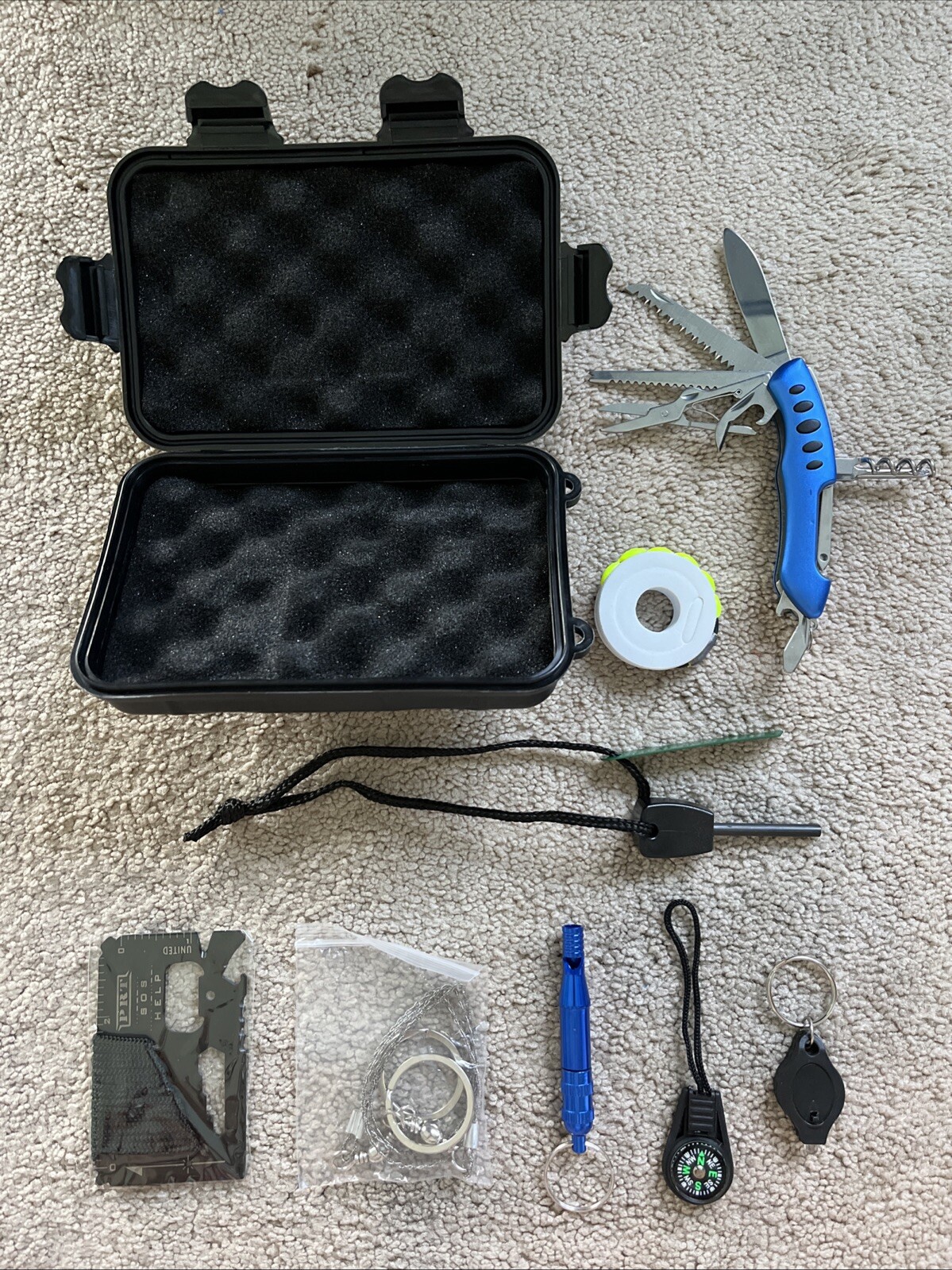 NEW Eachway All-In-1 Mini Survival Equipment Tool Kit BLACK BLUE