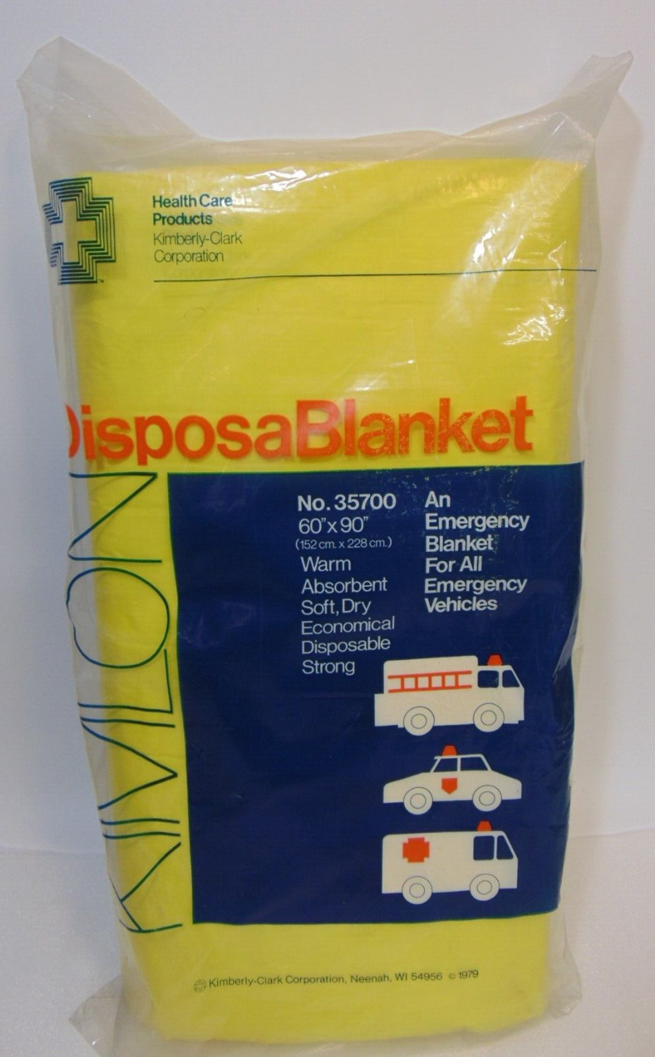 Vintage Emergency Blanket Thermal Survival Mylar Camping Hiking First Aid NOS