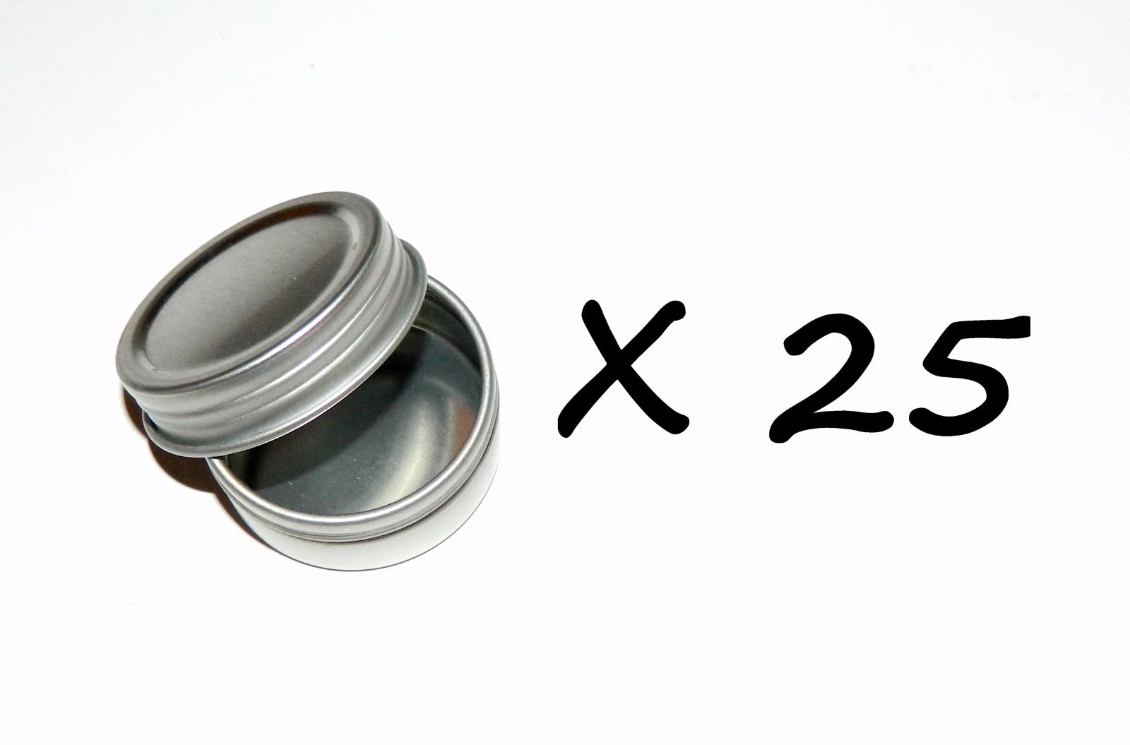 25 X 1/2 oz. Round Shallow Survival Tin Can With Screw Top Lid – Use With Crafts