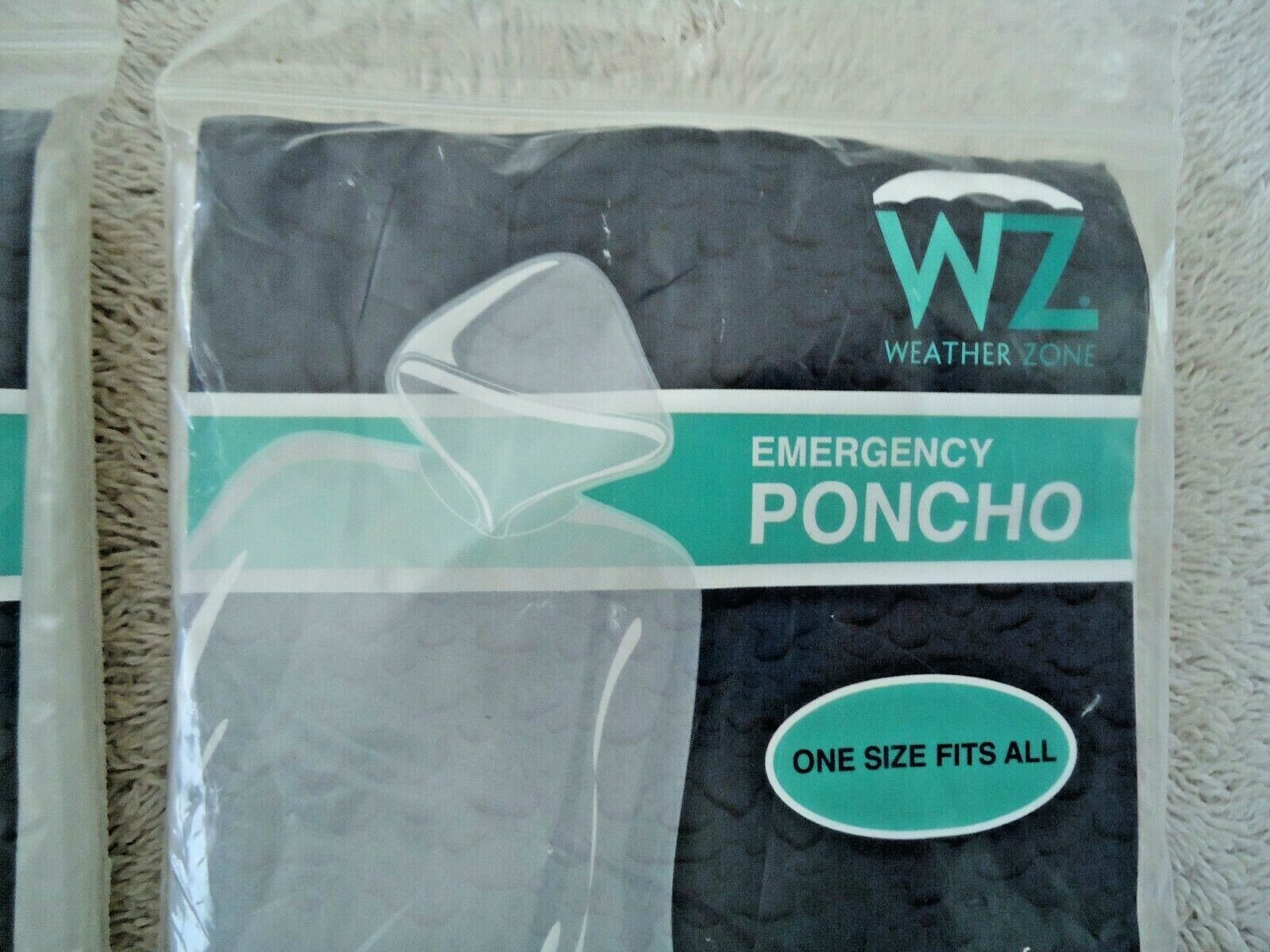 Lot Of 2 ” NIP ” Weather Zone One Size Fits All Clear & Light Weight Ponchos