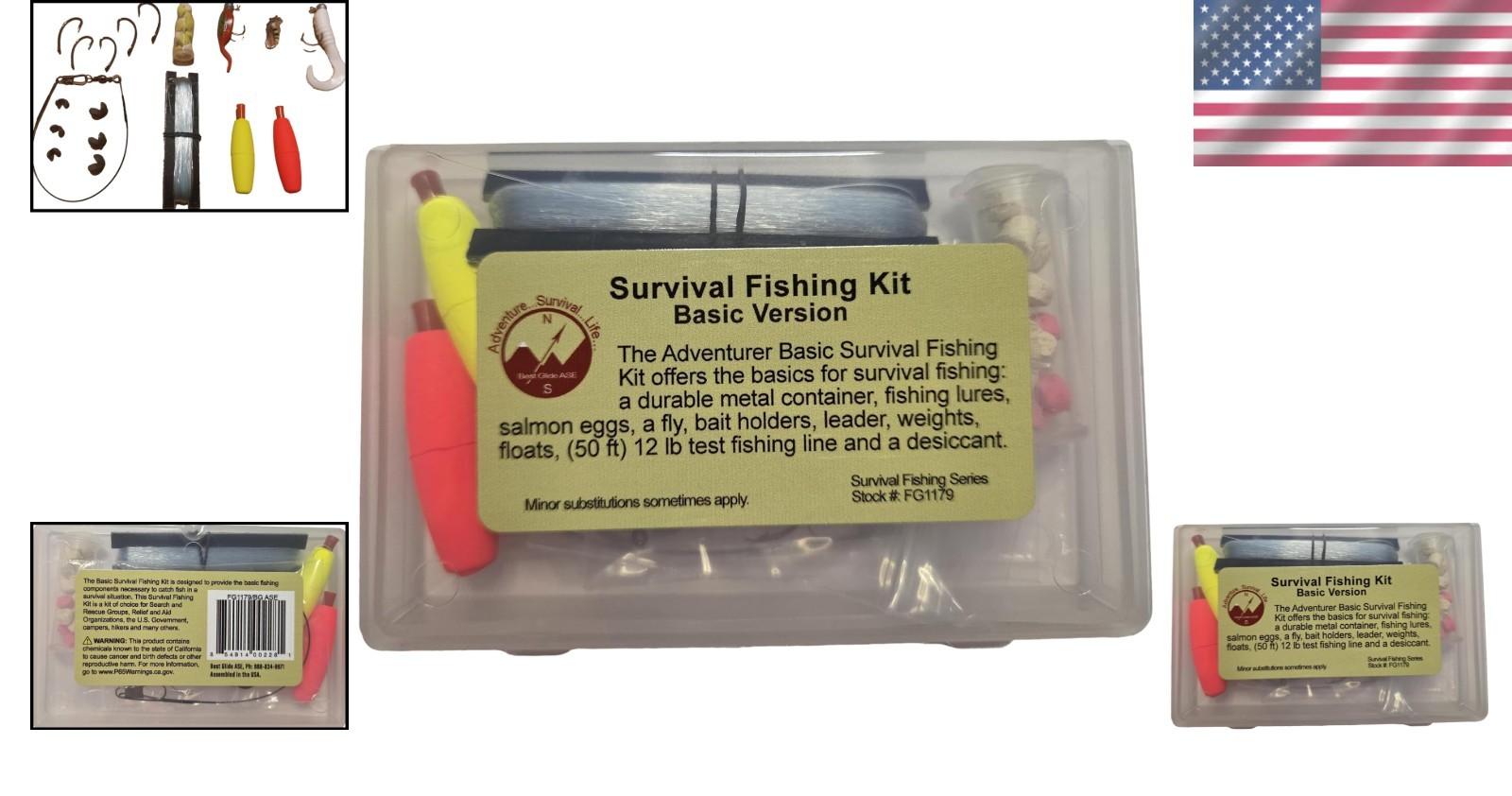 Lightweight Survival Fishing Kit – 15 Essential Pieces in Durable Plastic Box