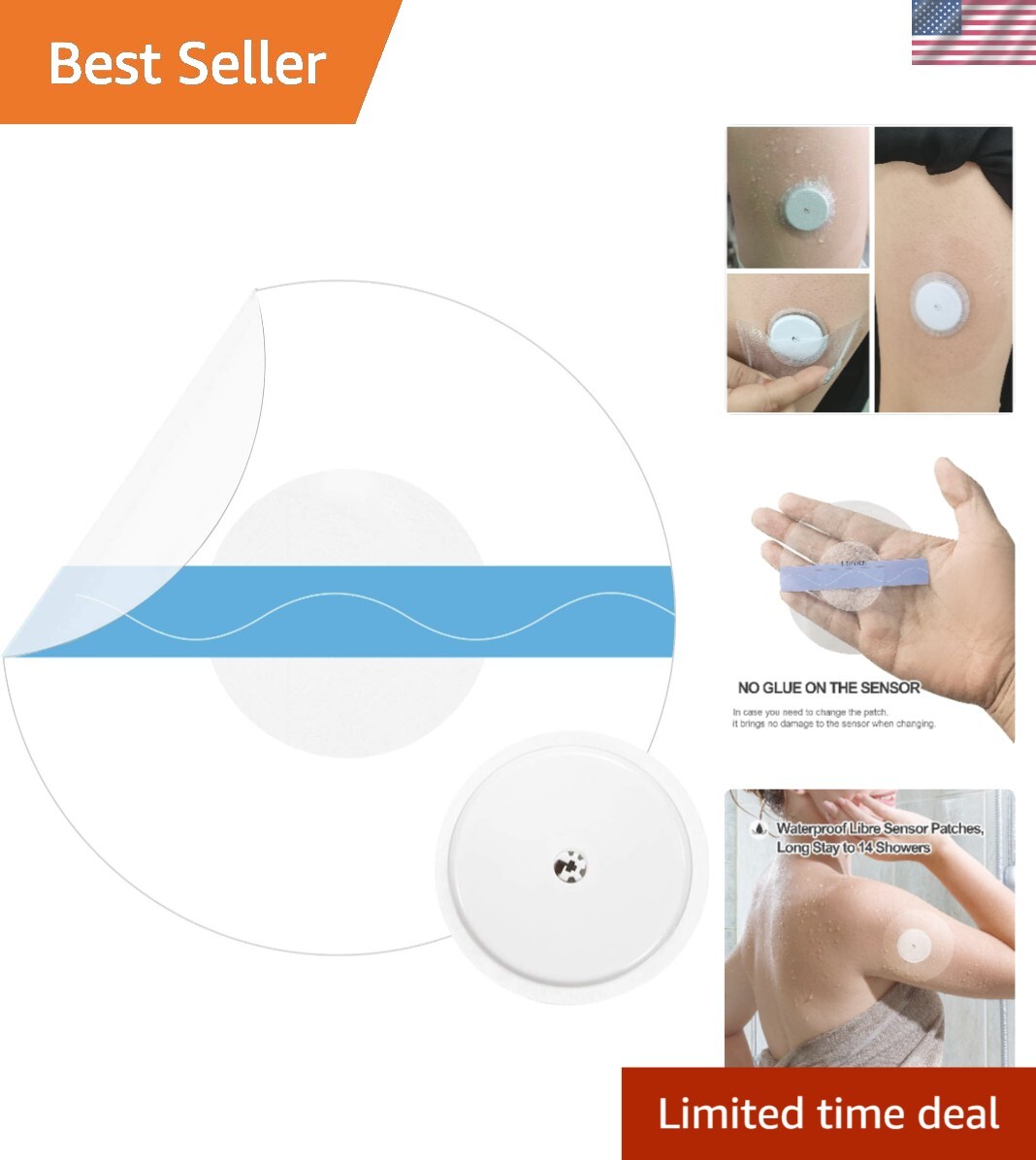 40-Pack Freestyle Libre 2 Adhesive Patches – Waterproof & Latex-Free Protection