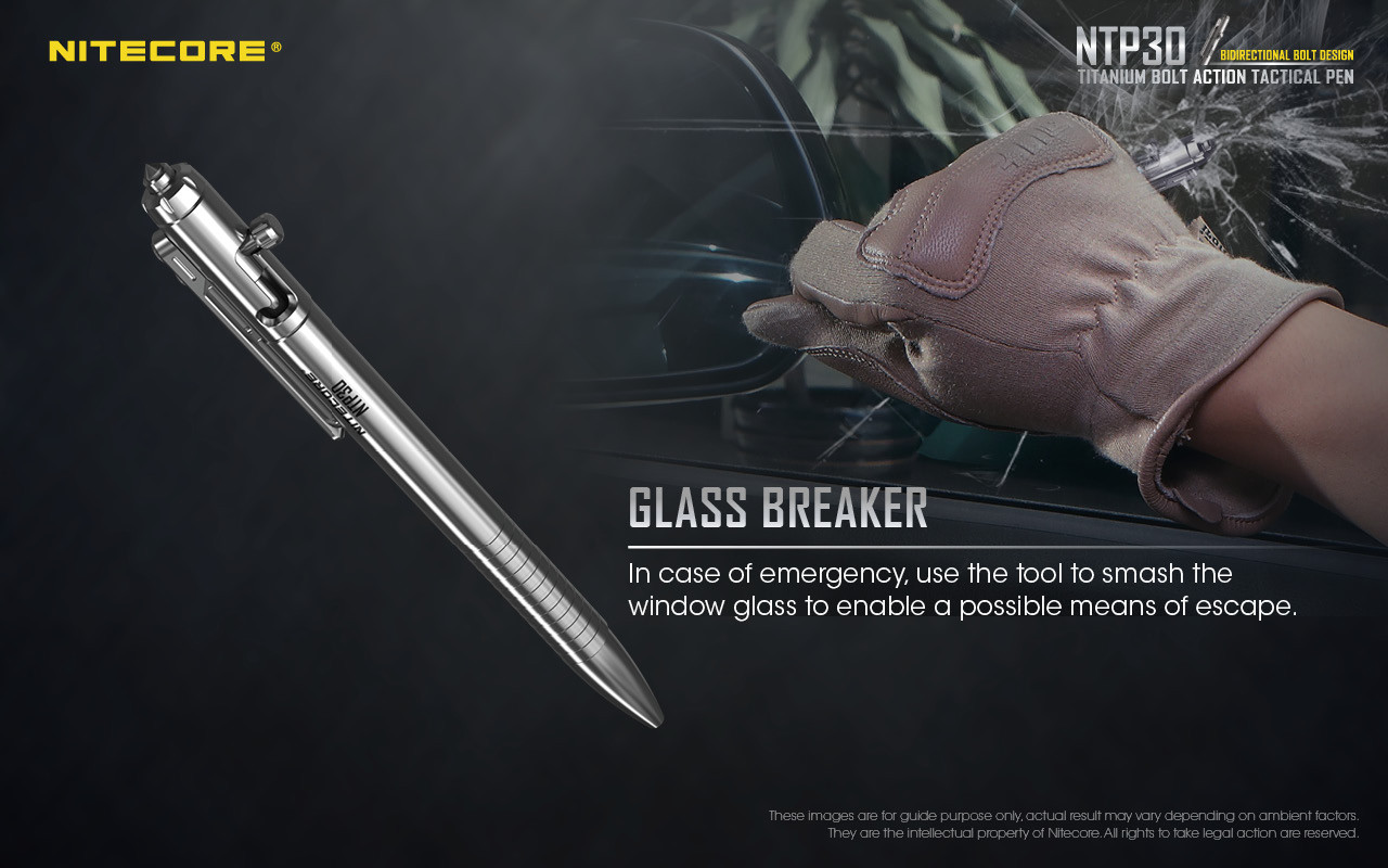 NITECORE NTP30 Titanium Bidirectional Bolt-Action Tactical Pen