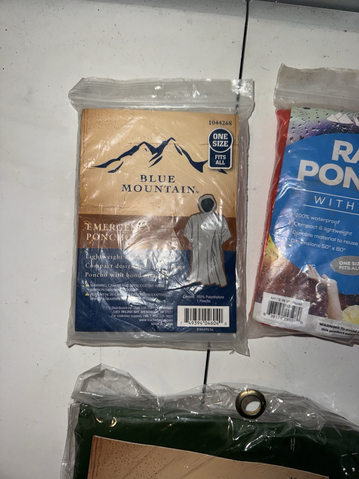 Lot of 6 Emergency & Rain Ponchos – Mixed Brands – One Size Fits All