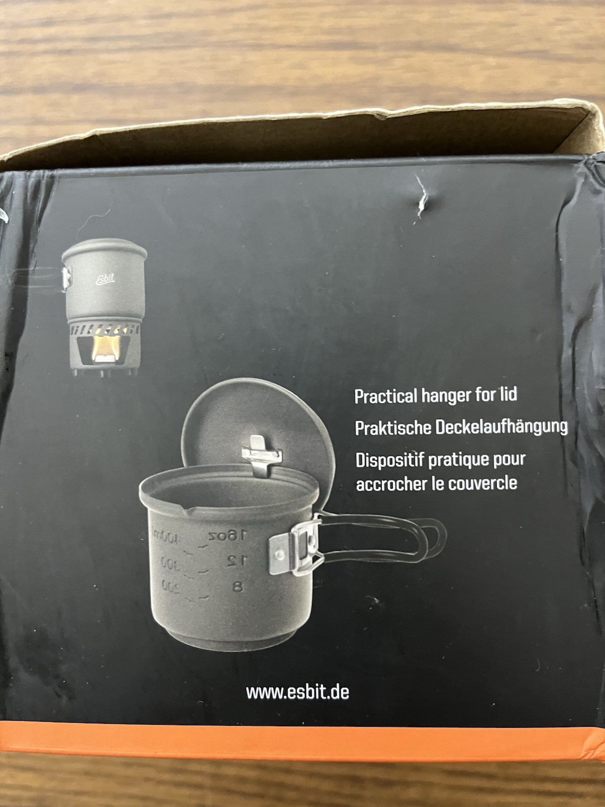 Esbit Solid Fuel Cookset ESB87013 Hard anodized aluminum construction. Open Box