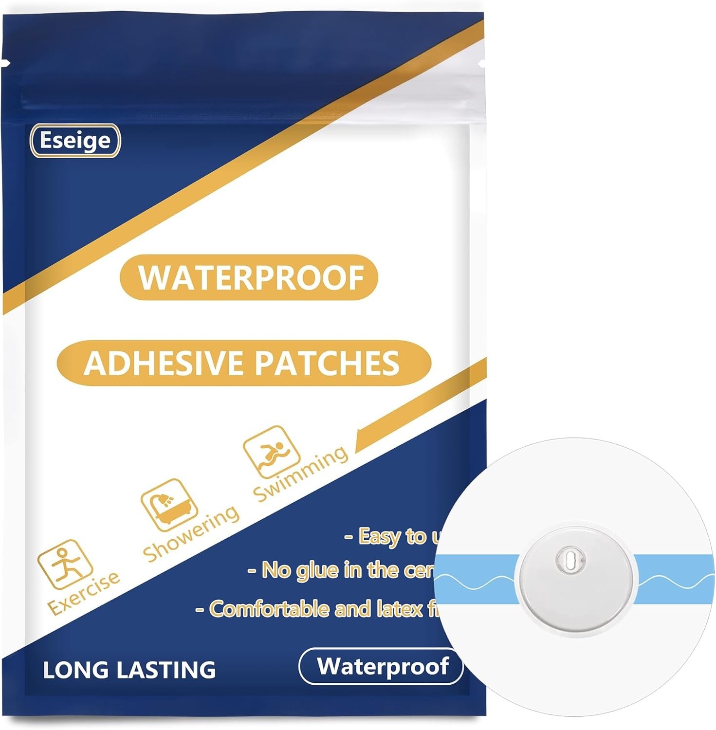Libre 3 Sensor Covers-60 Pack Waterproof Adhesive Patches -Transparent CGM Tape