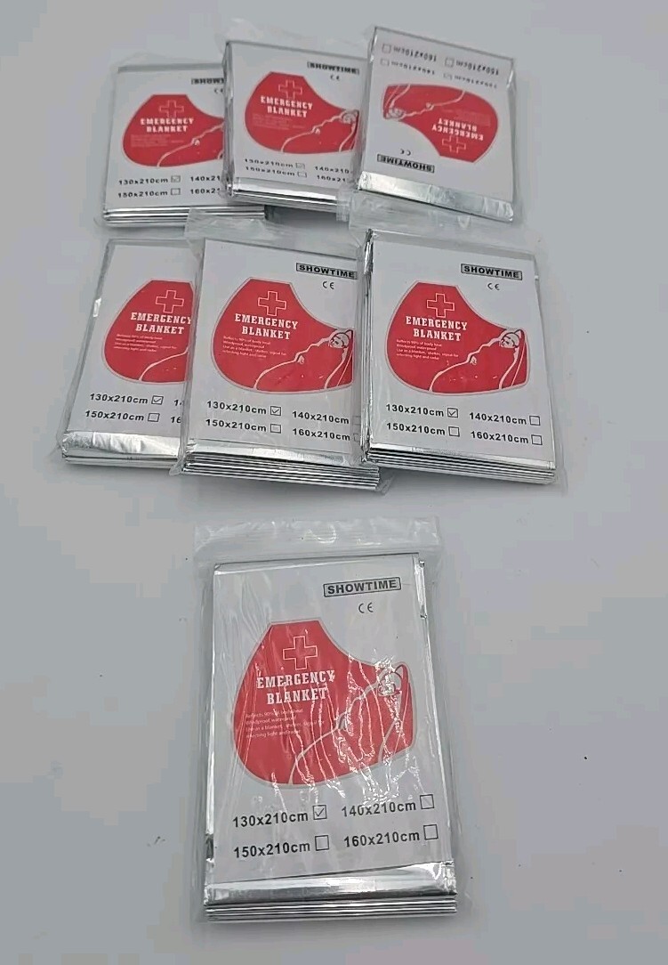 Emergency Blanket Thermal Survival Safety 7 Pack 130x210cm New
