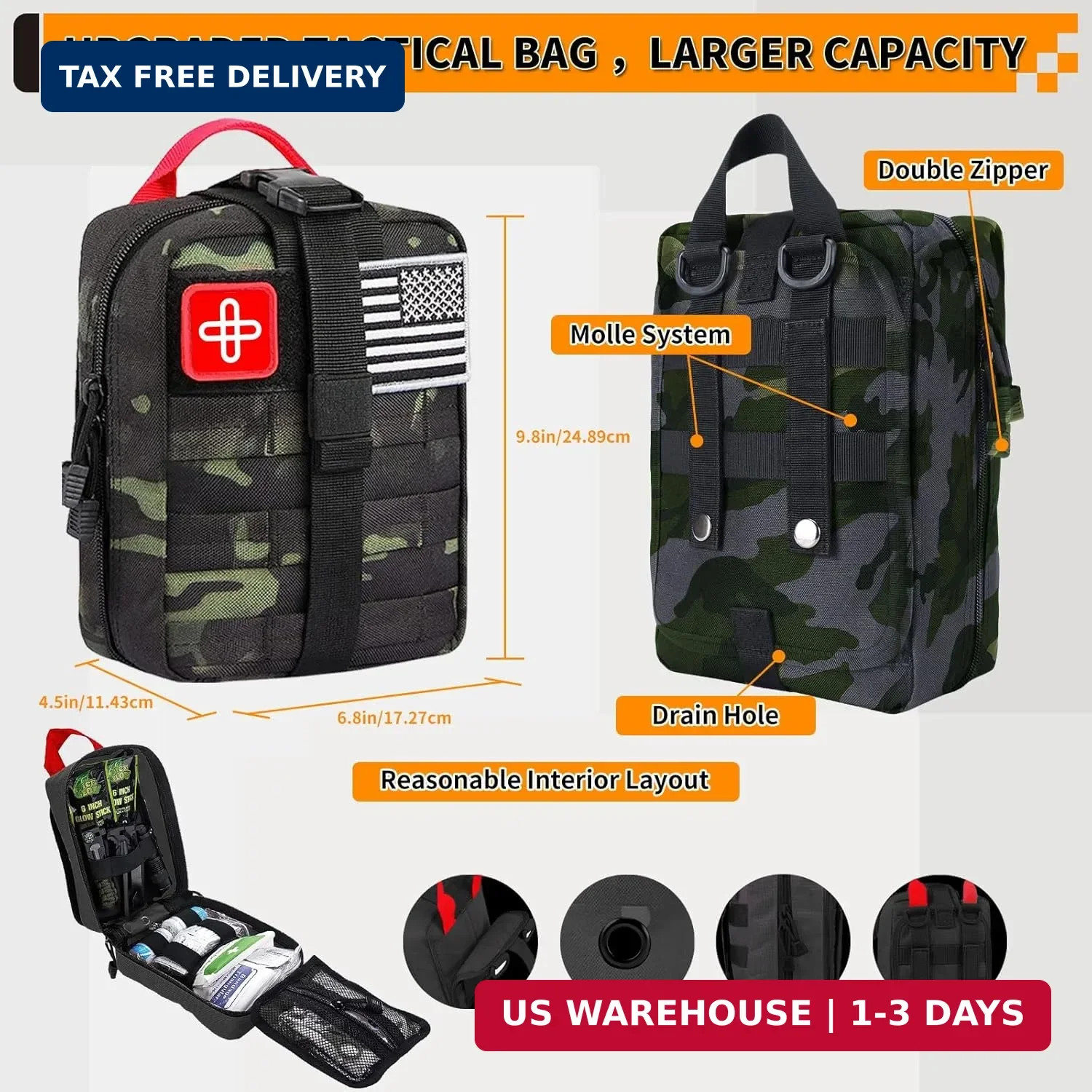 Survival Kit, Gifts for Men Women Teen Boys, 252 pcs Survival Gear and Equipment