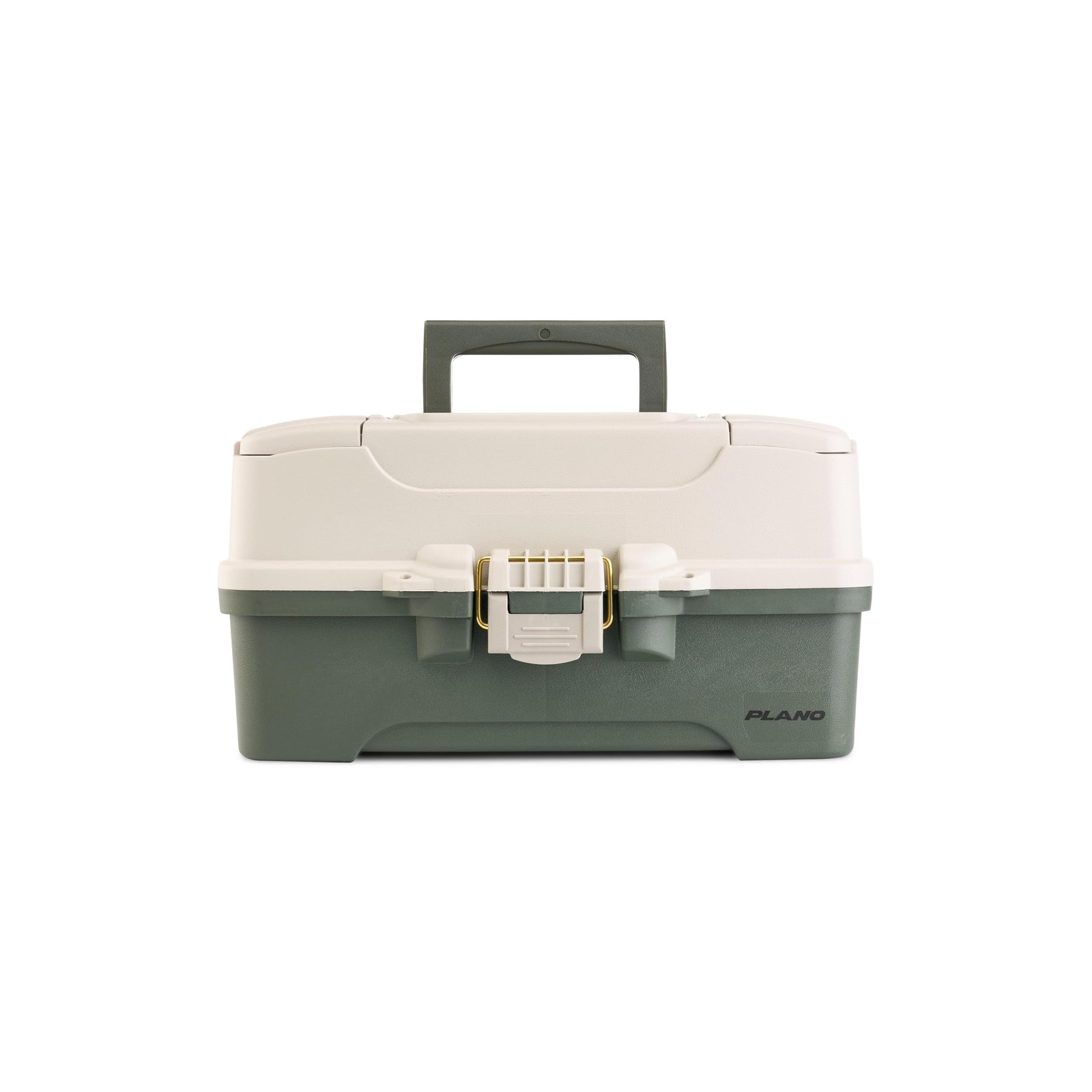 Plano Three-Tray Tackle Box, Green/Tan, Rust-Proof Three-Tray, Green/Tan