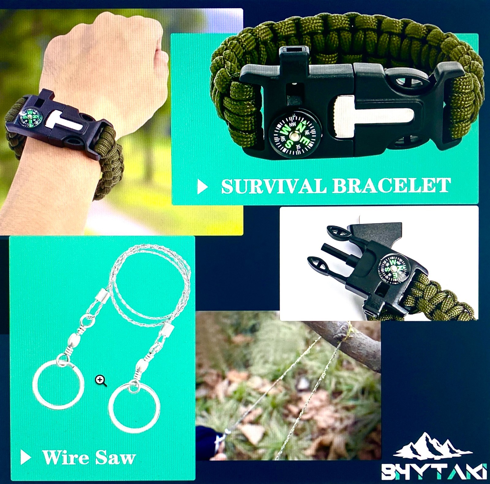 BHYTAKI SURVIVAL KIT 37 In 1 ~ Emergency Survival Kit for the Outdoors ~ New