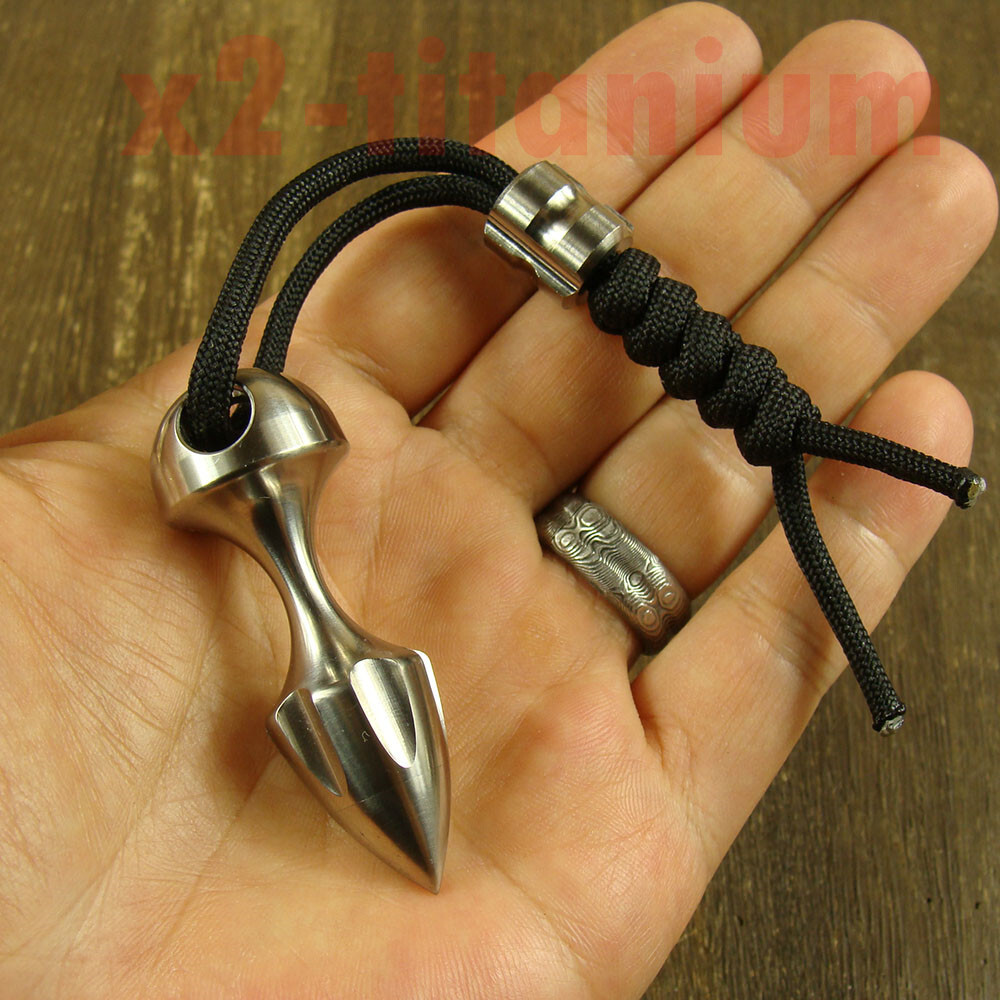 Titanium Ti Waterproof Capsule pill Bottle Lanyard bead Outdoor EDC Tool XH703