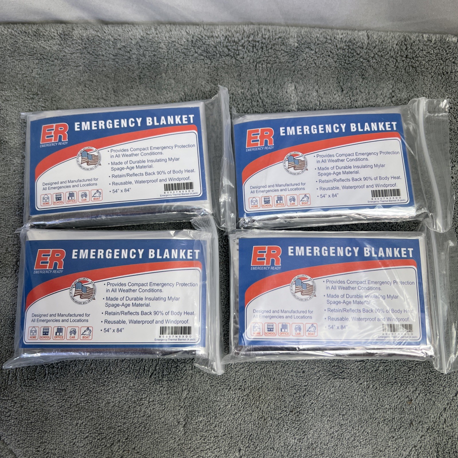 ER Emergency Ready Thermal Mylar Blankets, Pack of 10
