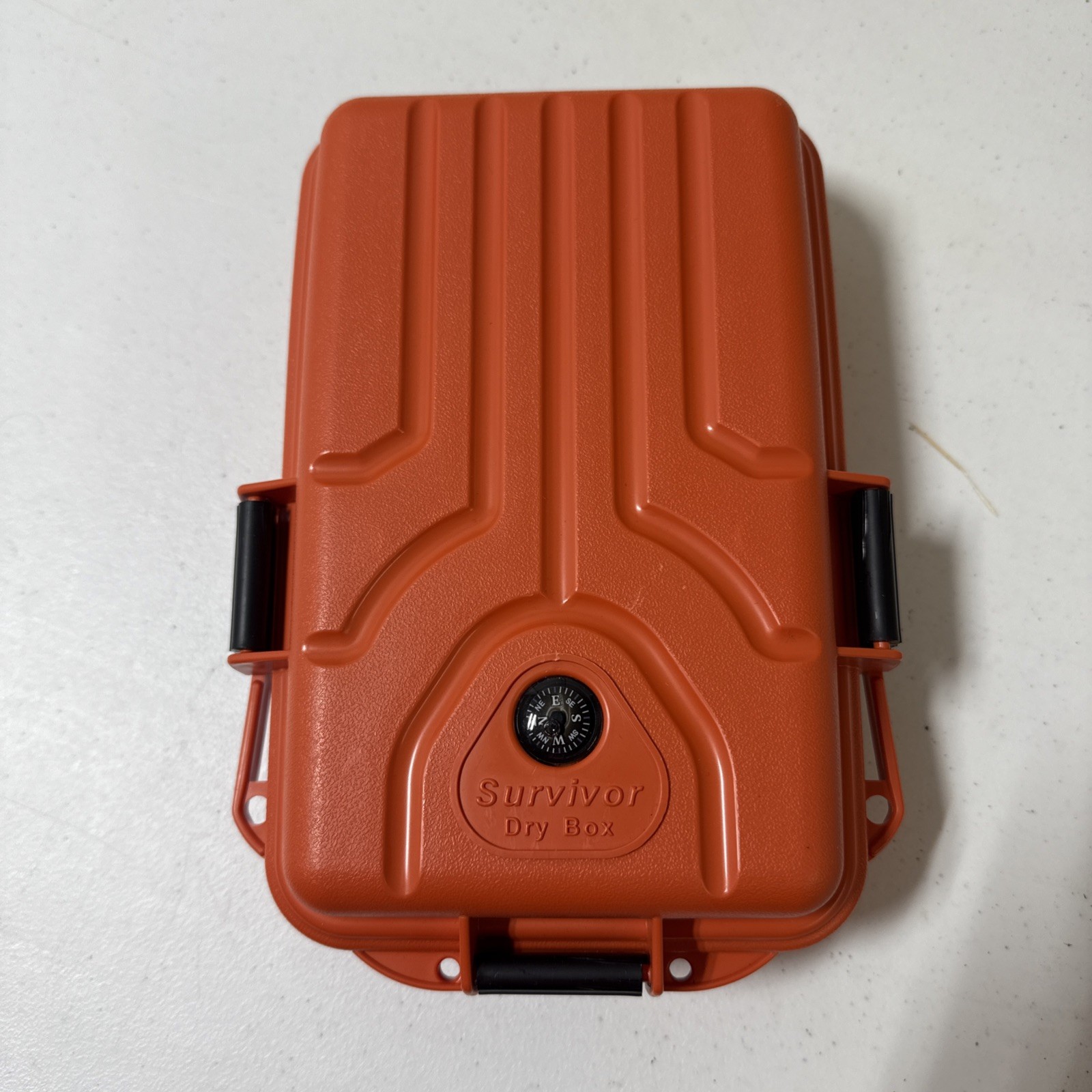 Survivor Dry Box Orange with O-Ring Seal Built in Compass Travel Camping Fishing