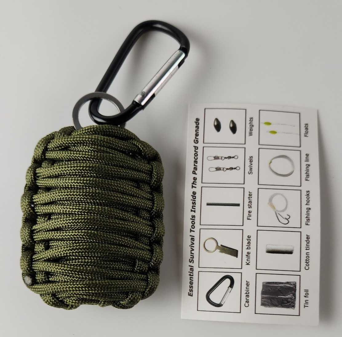 Paracord Survival Kit Grenade-10 Pieces-Paracord-Outdoors-Emergencies