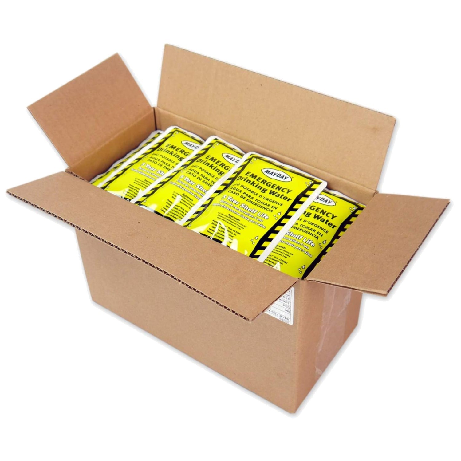 5- Shelf Life Mayday Water Pouches – Leak-Proof Survival Essential, 50 Pack