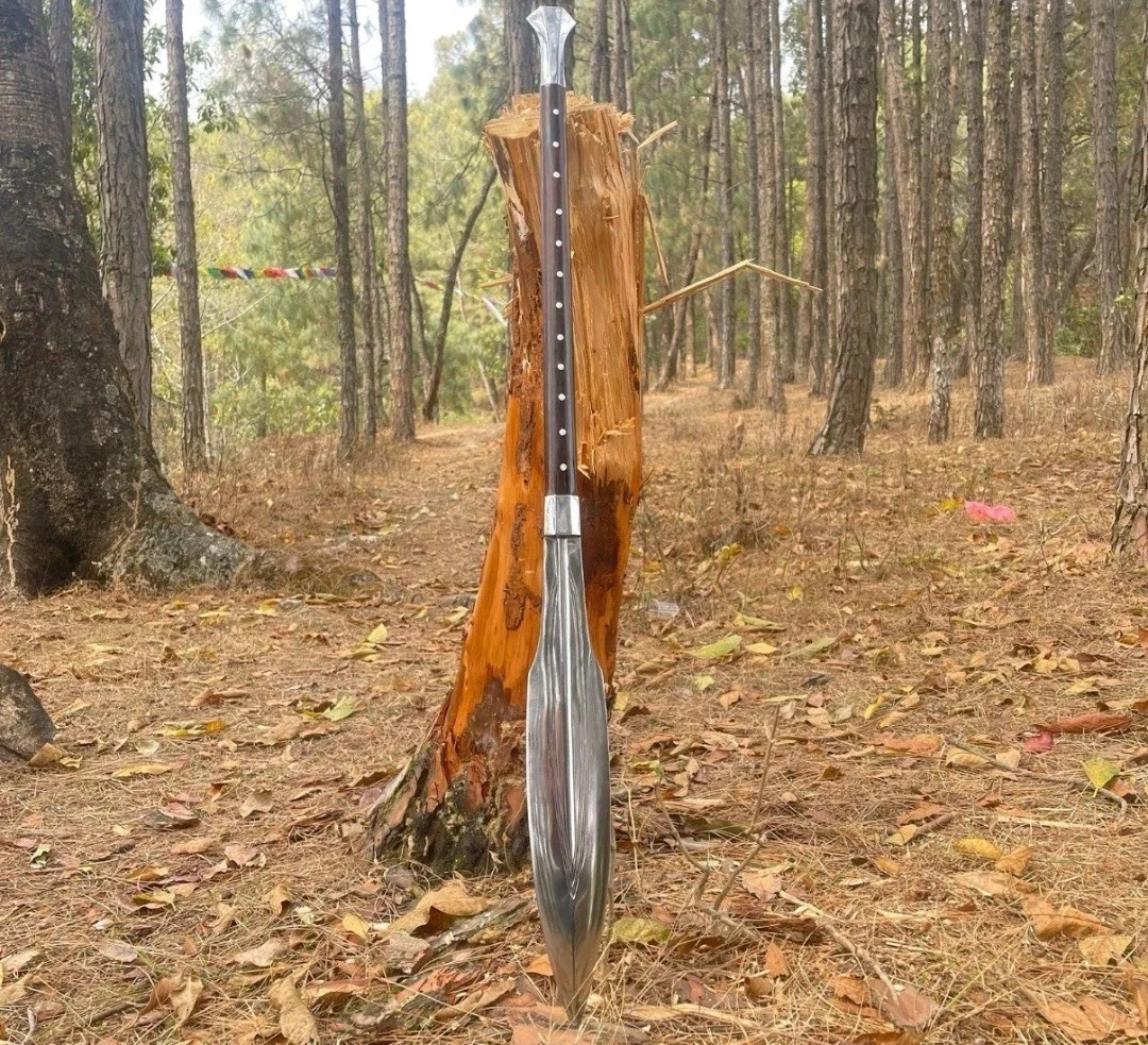 Handcrafted Viking Spear with Steel Blade – Tactical Hunting & Camping Ge