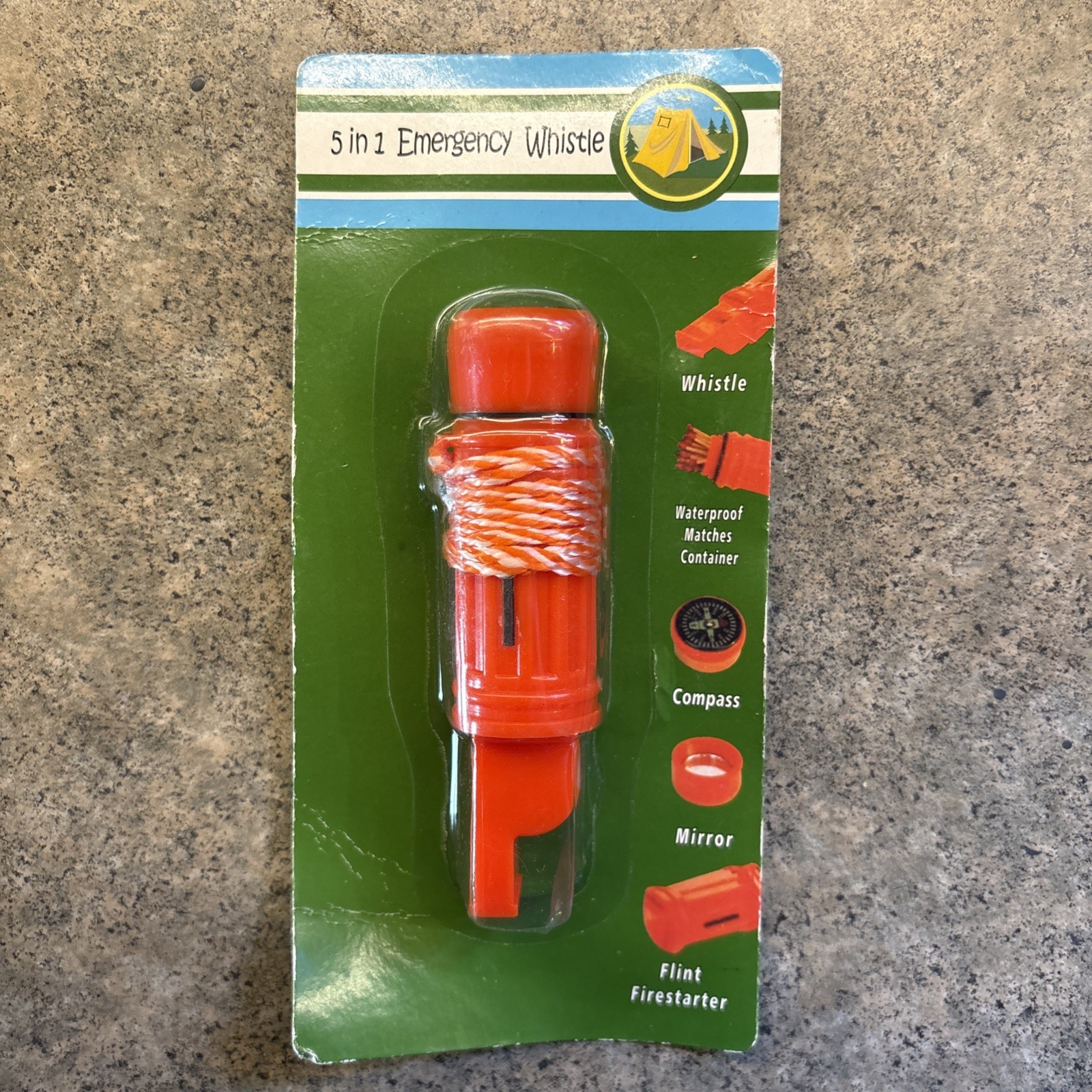 5 in 1 Emergency Whistle Storage Mirror Fire Compass Emergency Survival Kits