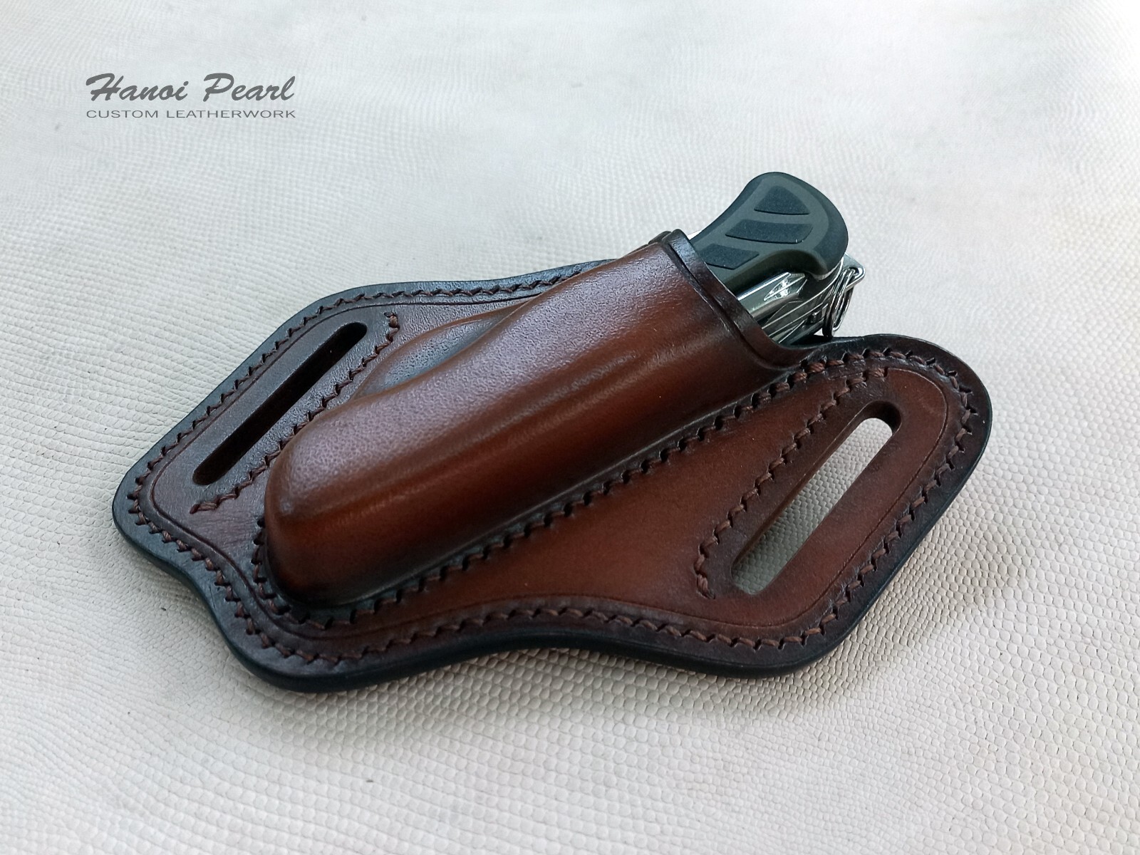 Custom Leather Sheath for Victorinox Soldier 08 or similar 111mm versions