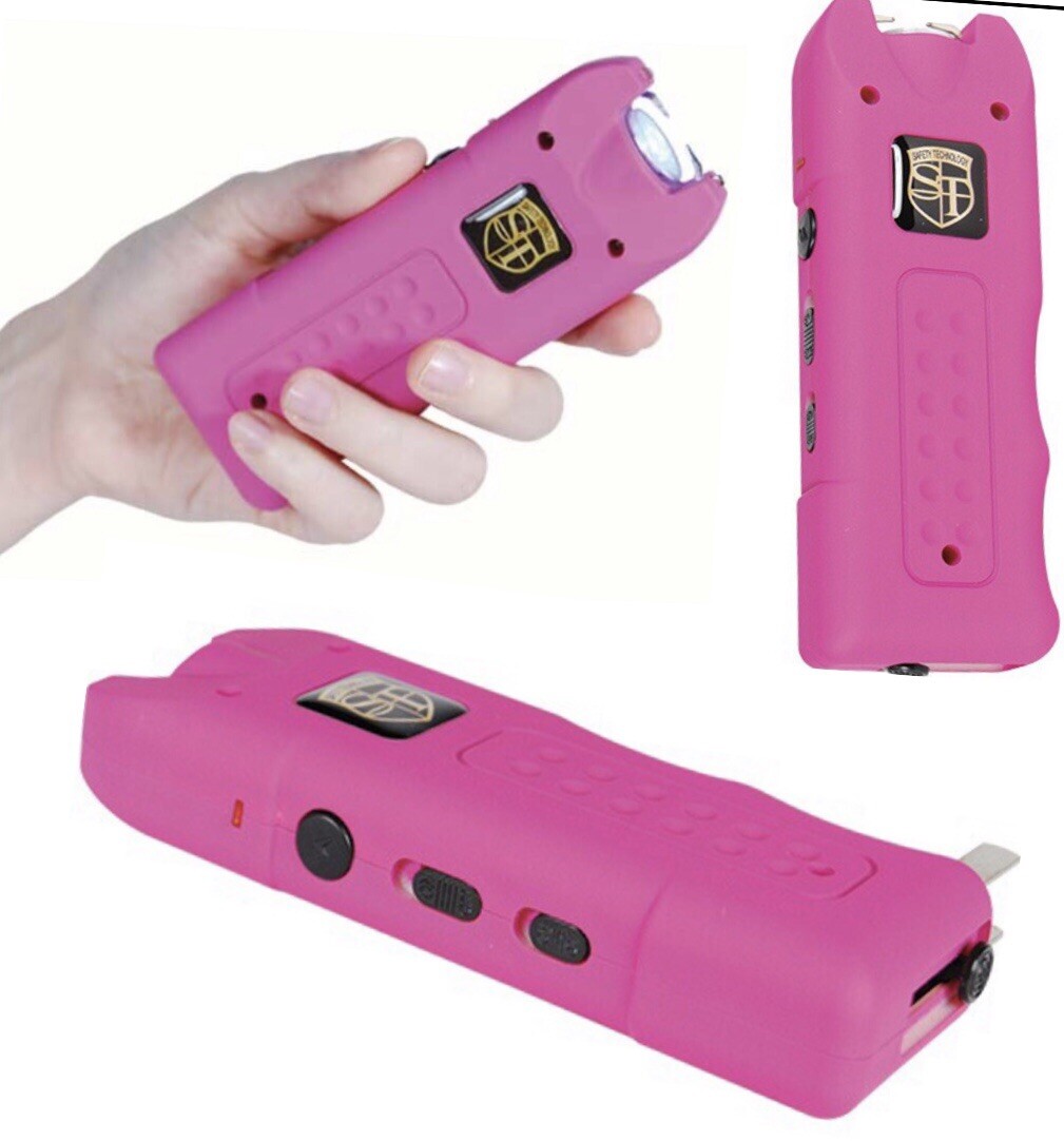 ALARM Flashlight Rechargeable Self Defense POLICE Safety PINK Stun Gun LED SIREN