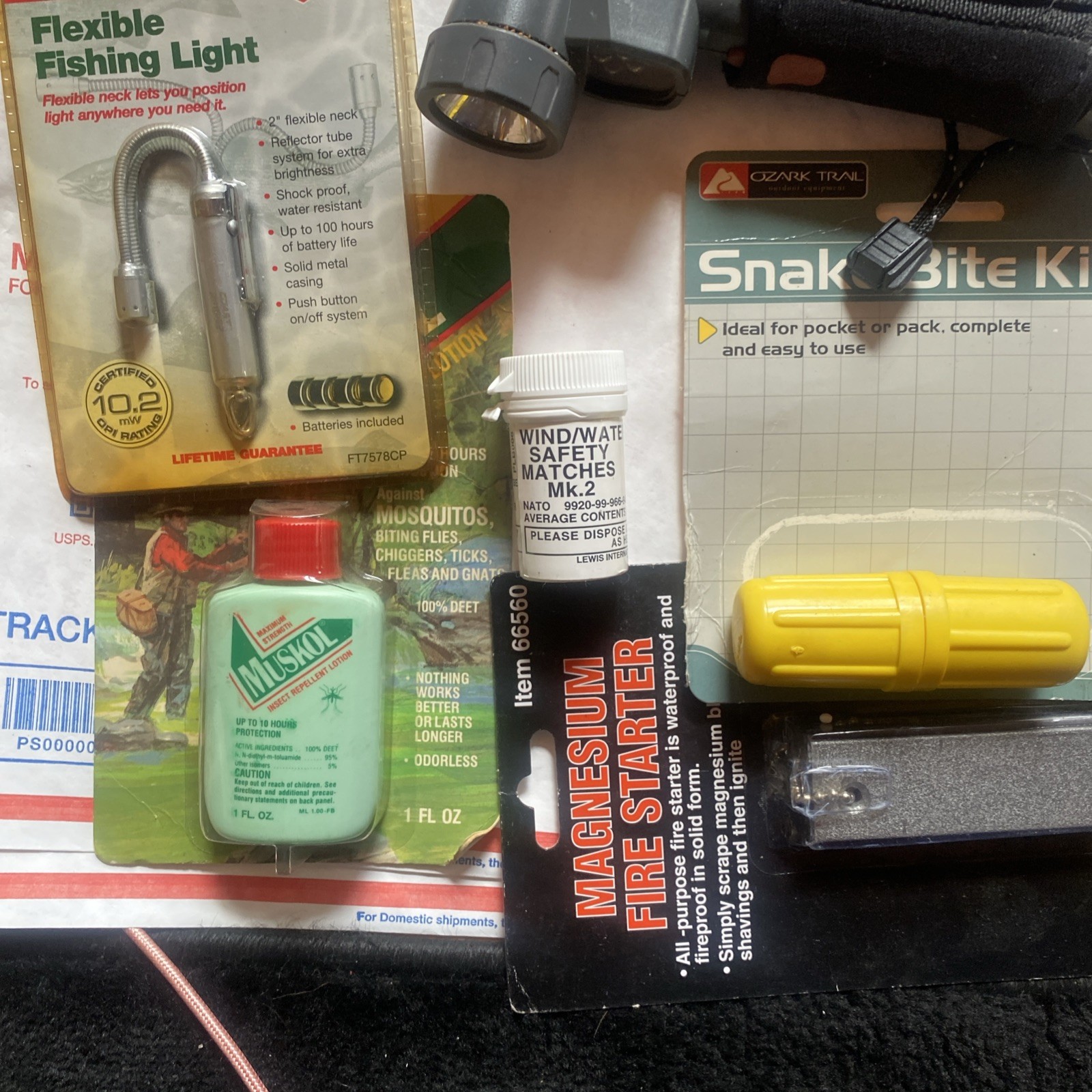 Lot Camping,Car,Hiking,compass, firestarter, snake bite mosquito Light CL3