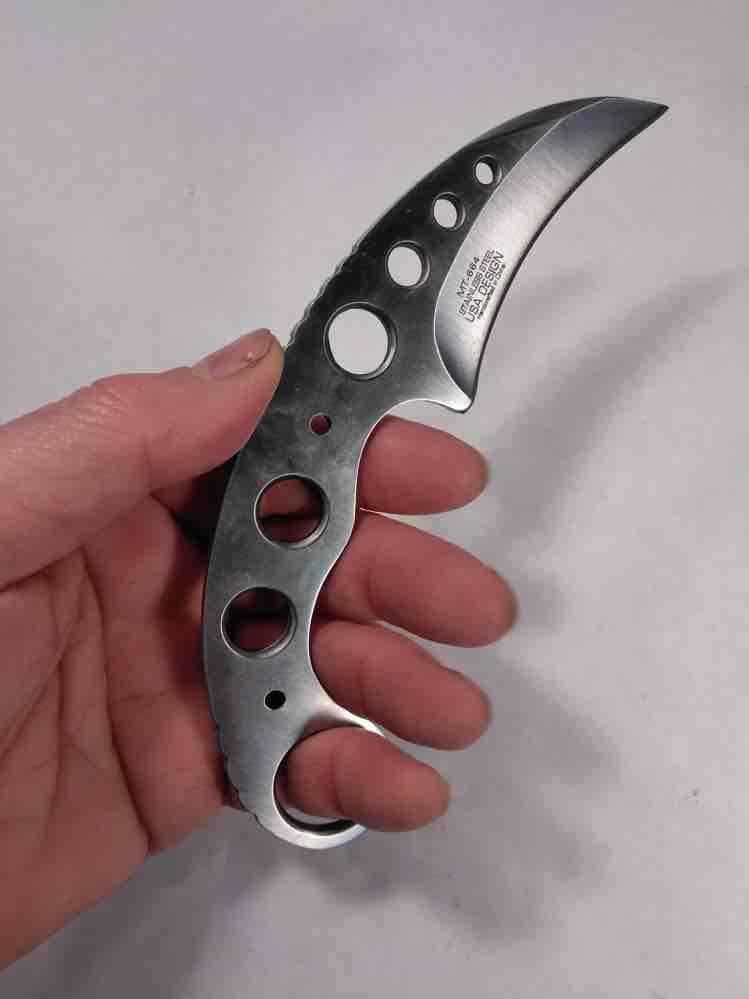 SS Tactical Karambit Fixed Blade 7″ Neck Knife + 44 Magnum Small Bullet Knife
