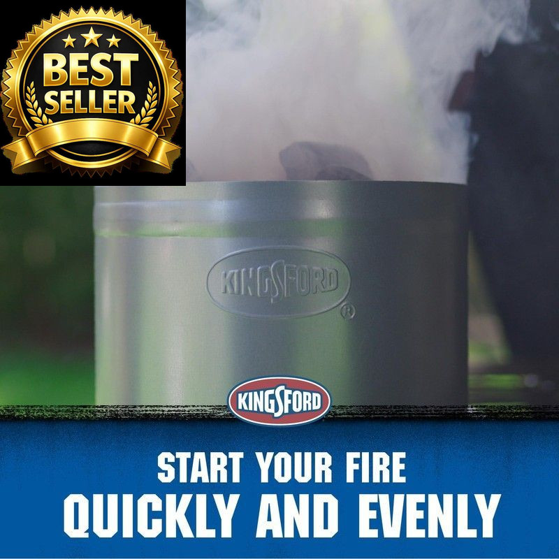 KINGSFORD Heavy Duty Deluxe Charcoal Chimney Starter, Large 6 Count, Silver