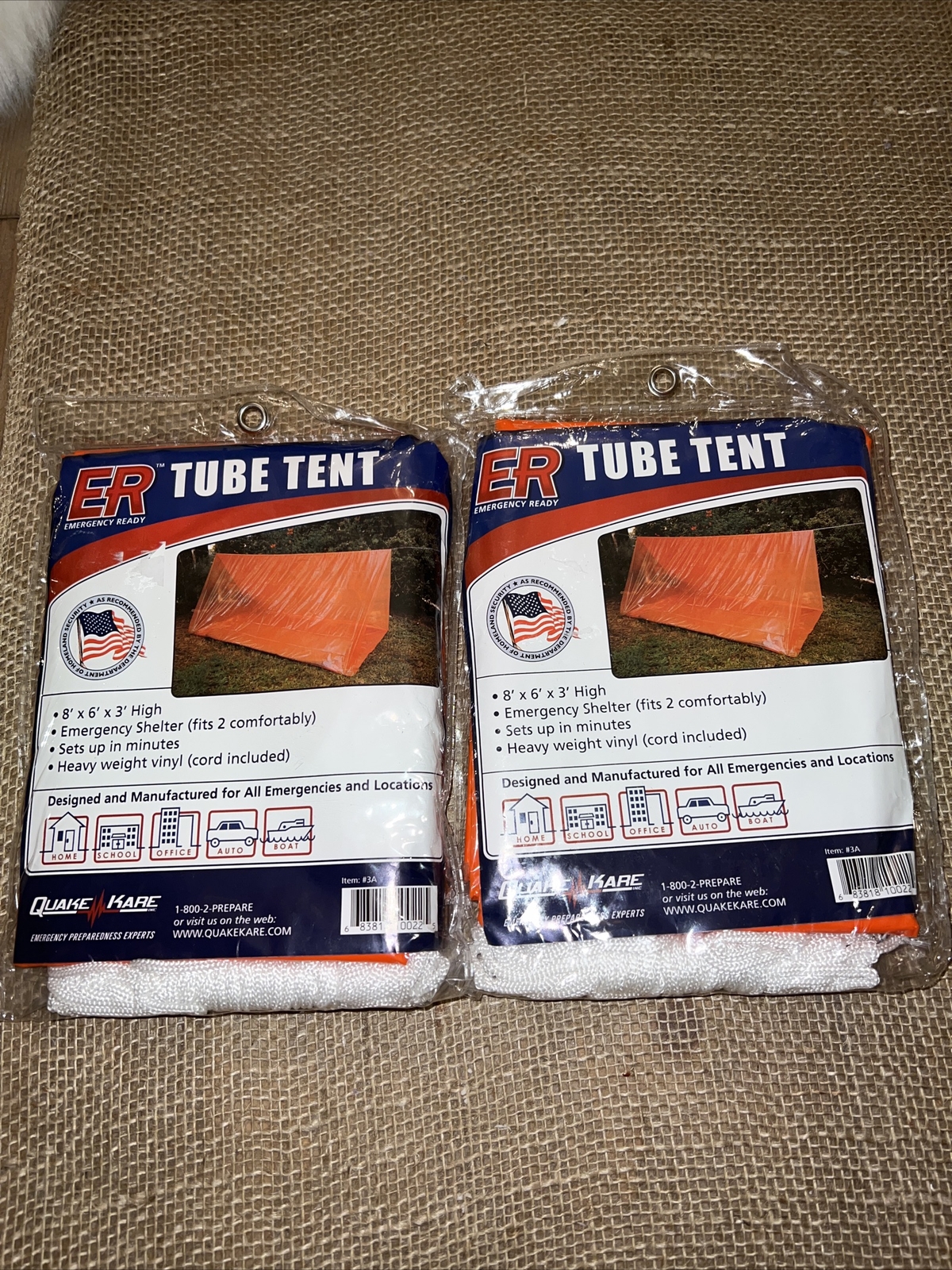 ** LOT OF 2** ER Emergency Ready 3E Portable Tube Tent