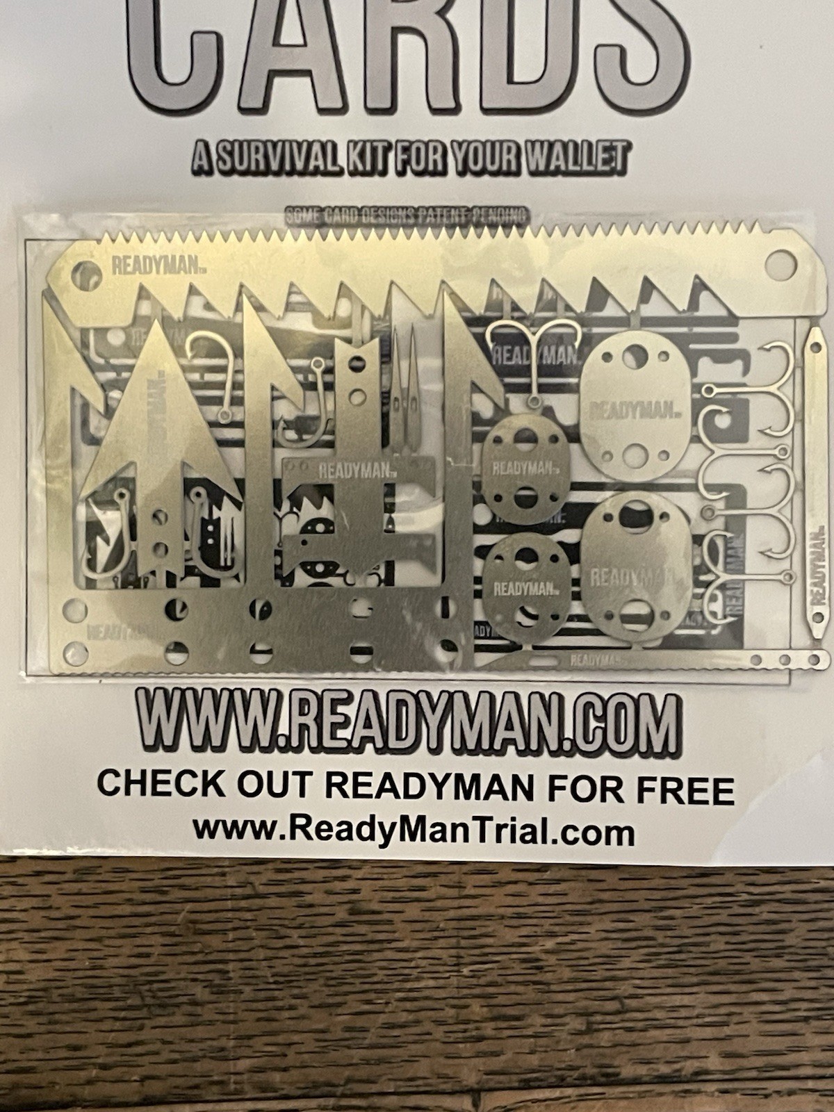 New READYMAN Wilderness Survival Card 3 3/4″ x 2″