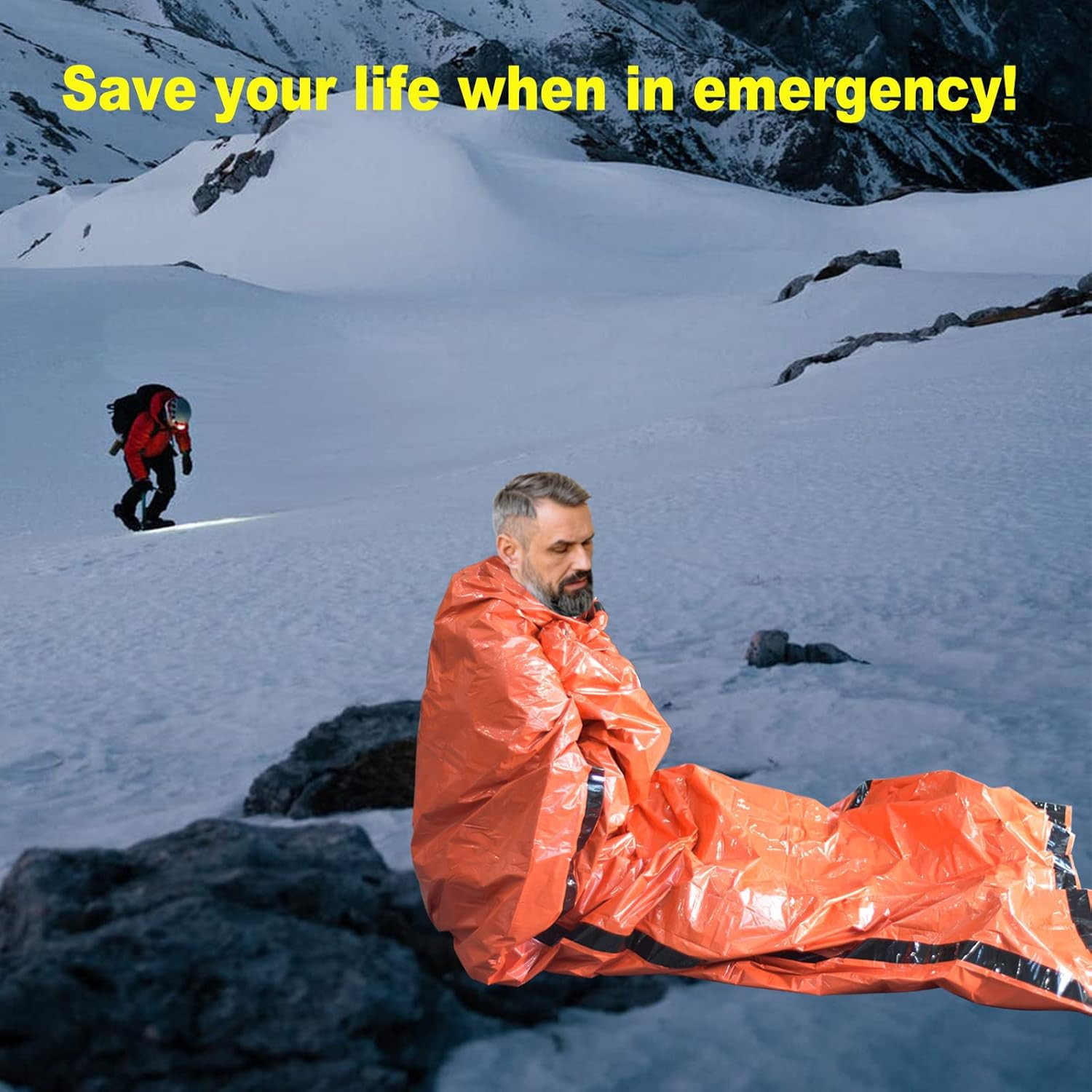 4 Pack Emergency Bag Survival Bivvy Sack with Whistles, Lightweight Portable Eme