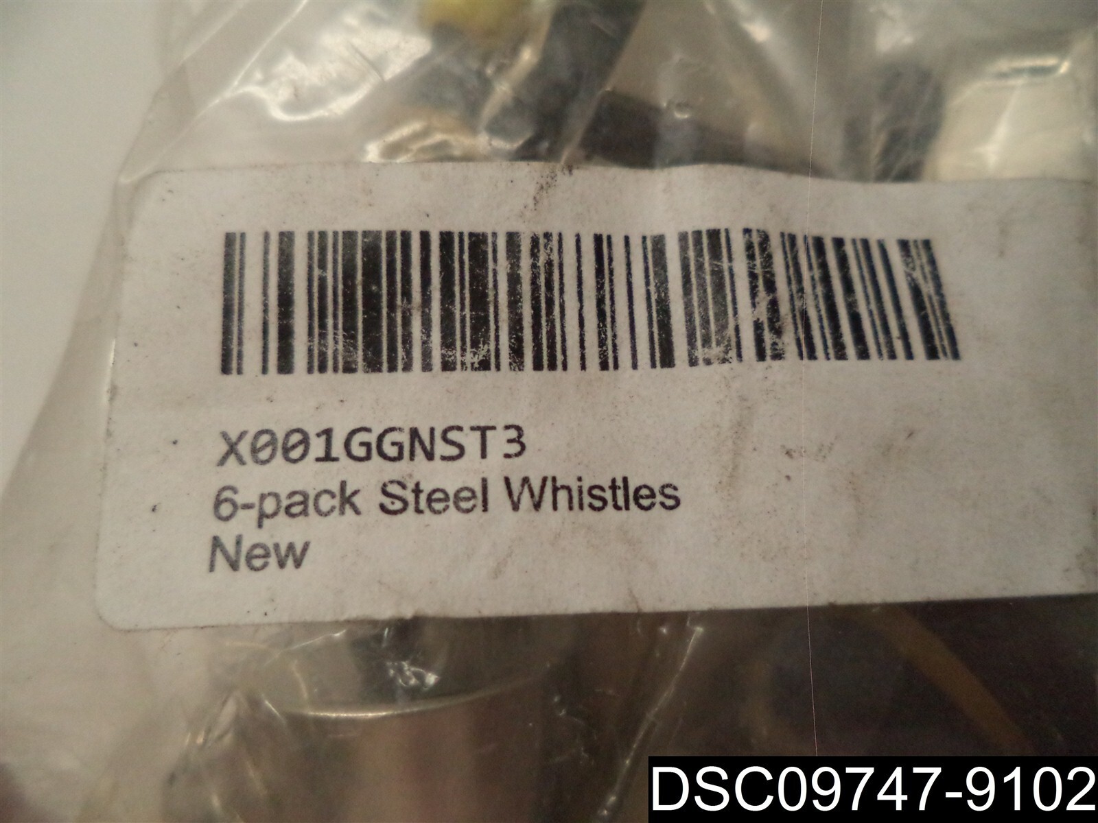 Qty= 6: Stainless Steel Loud Sport Coach Emergency Whistles with Wrist Strap