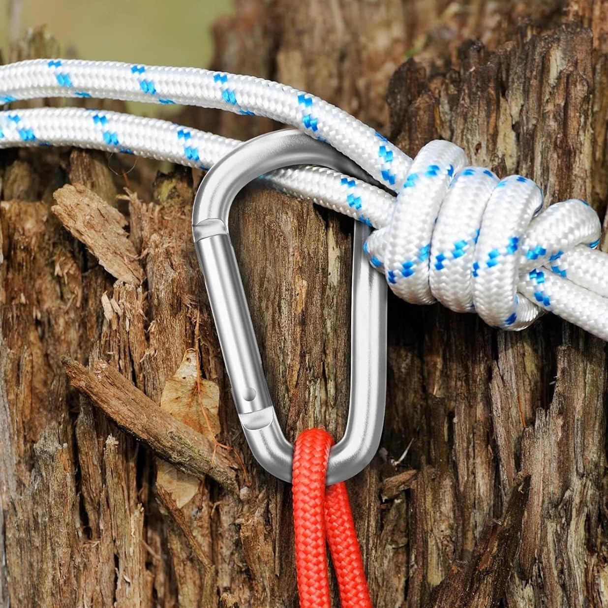 Aluminum Carabiner Clip, Carabeaner D Ring Shape,Spring Snap Key Chain Clip Hook