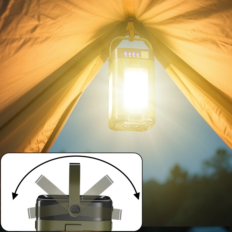 Foldable Solar Camping Lamp 4-Leaf Design with Charging Capability