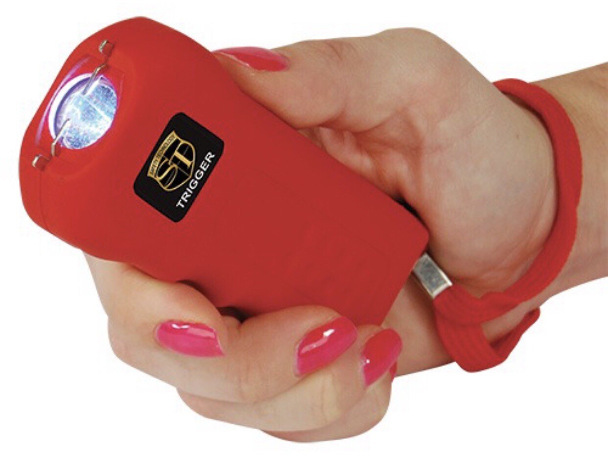 Mini Hand Pocket WOMEN Stun Gun RED Rechargeable 75 Million Volt LED w/ HOLSTER