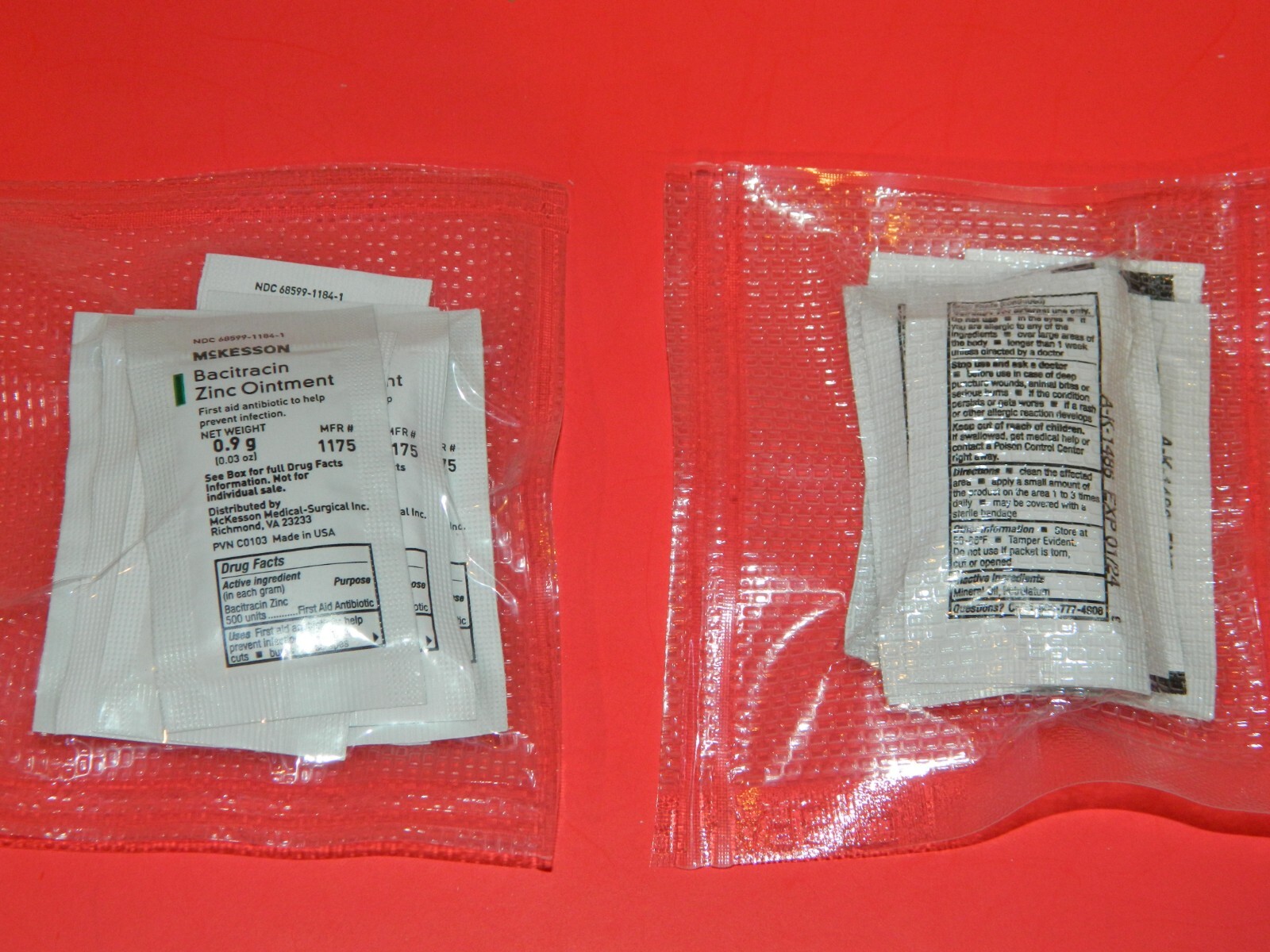 20 Bacitracin Zinc Ointment Packets First Aid Vacuum Sealed