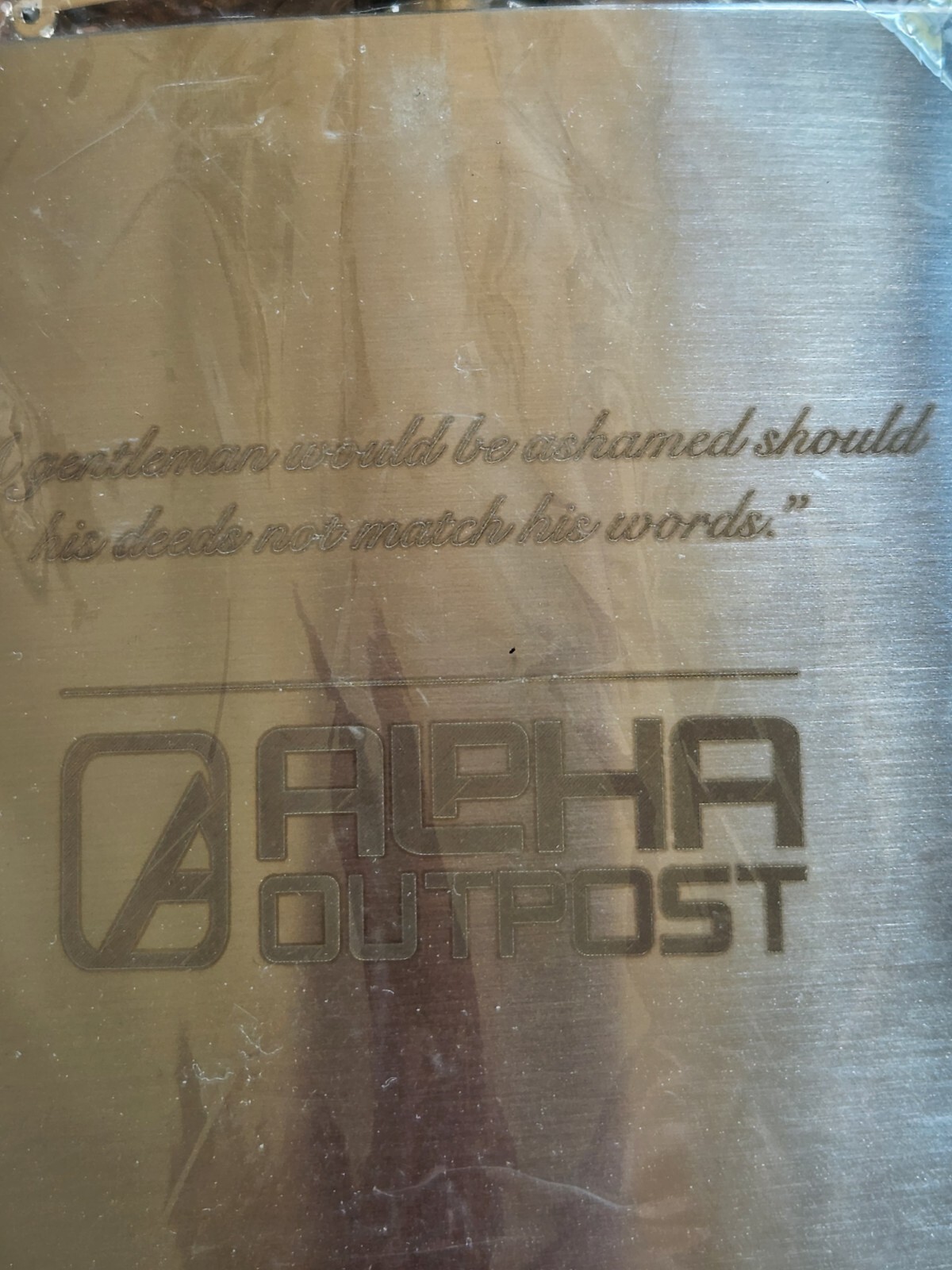 Stainless Steel Flask, Alpha Outpost, 6 ounces, Adult Beverage Pocket Bottle