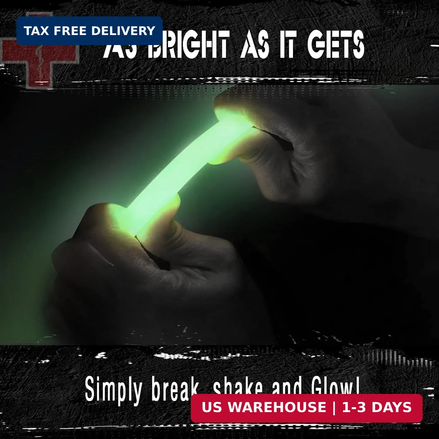 Emergency 10 Ultra Bright Green Glow Sticks – Individual Packed With Lanyard – F