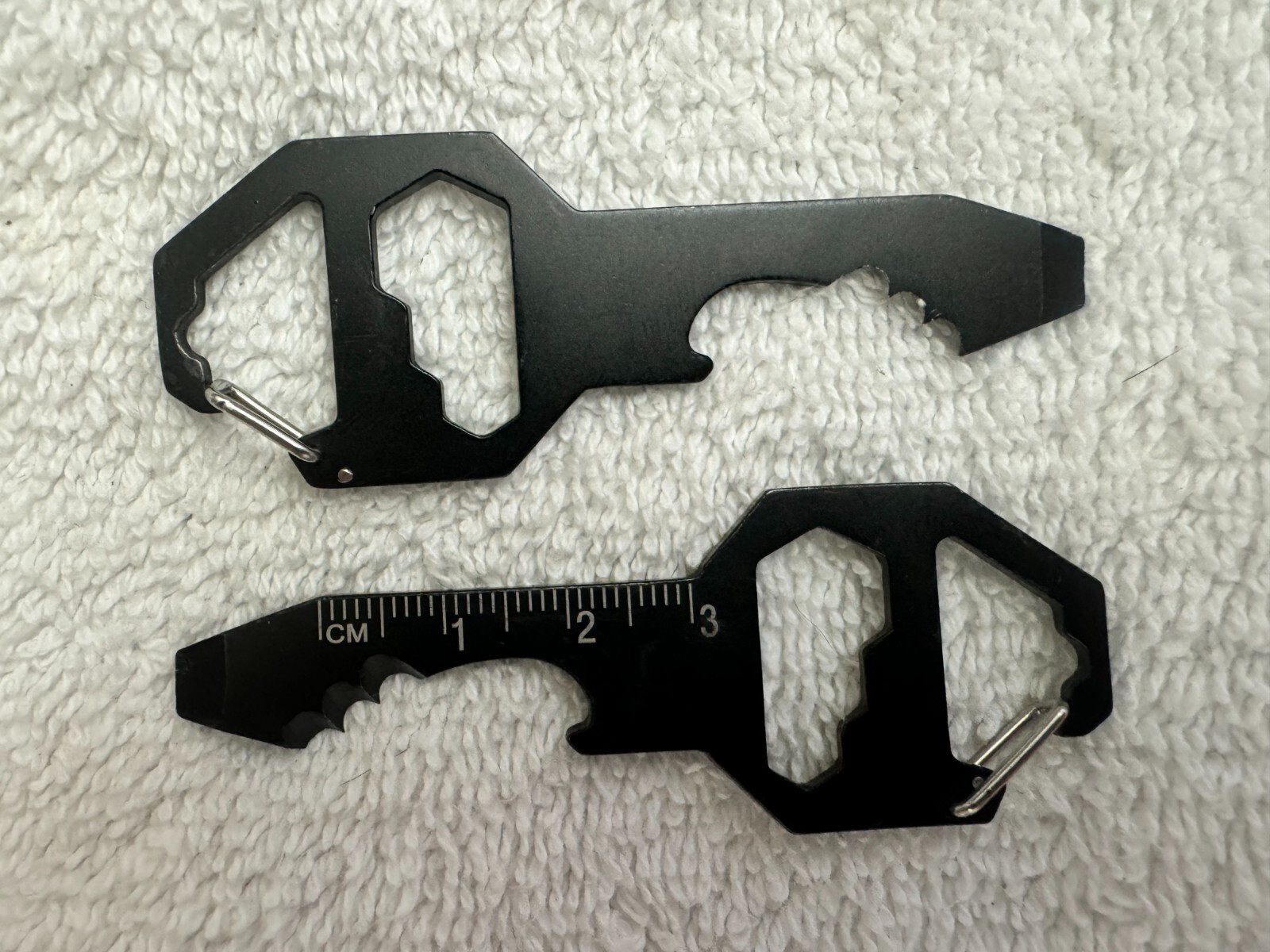 LOT OF 2 Key Chain Pocket Bottle Opener Carabiner Survival Gear Defense Tools